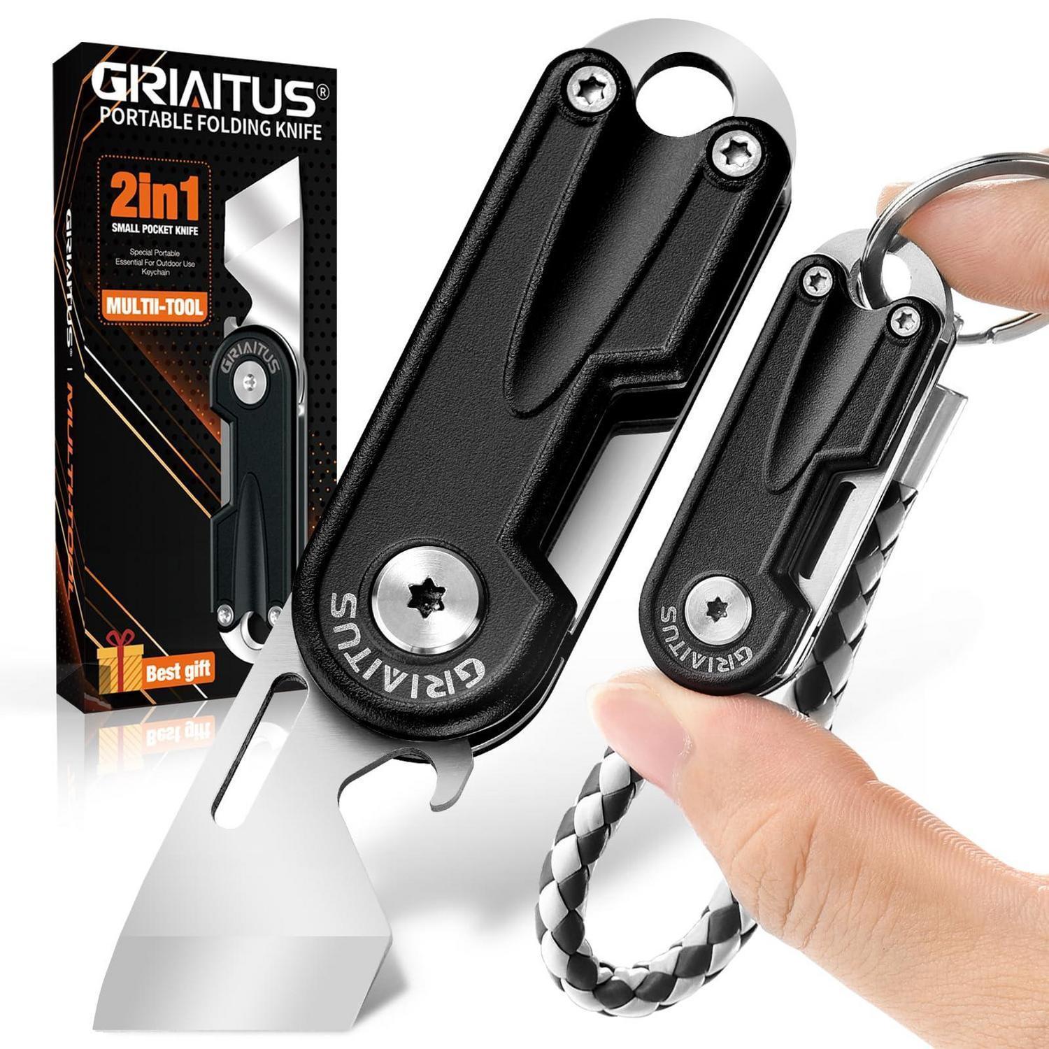 2in1 Multitool Mit Flaschenöffner Und Schlüsselanhänger, Edelstahl, Schwarz