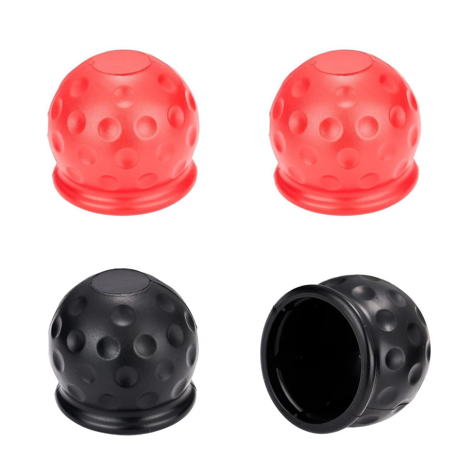 4x Anhängerkupplung Abdeckung 50mm, Schutzkappe Für Anhängerkupplungskugel, 2x Schwarz, 2x Rot
