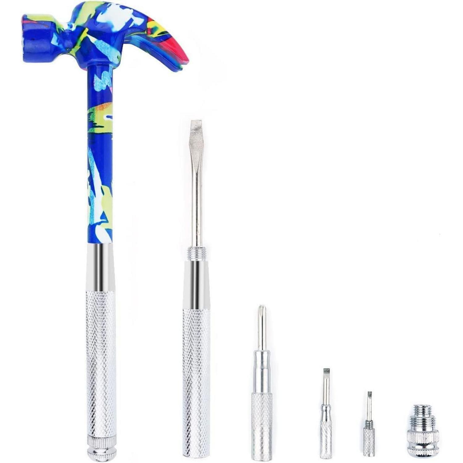6-in-1 Multitool Klauenhammer Mit Schraubendrehern Und Nagelabzieher, Blau
