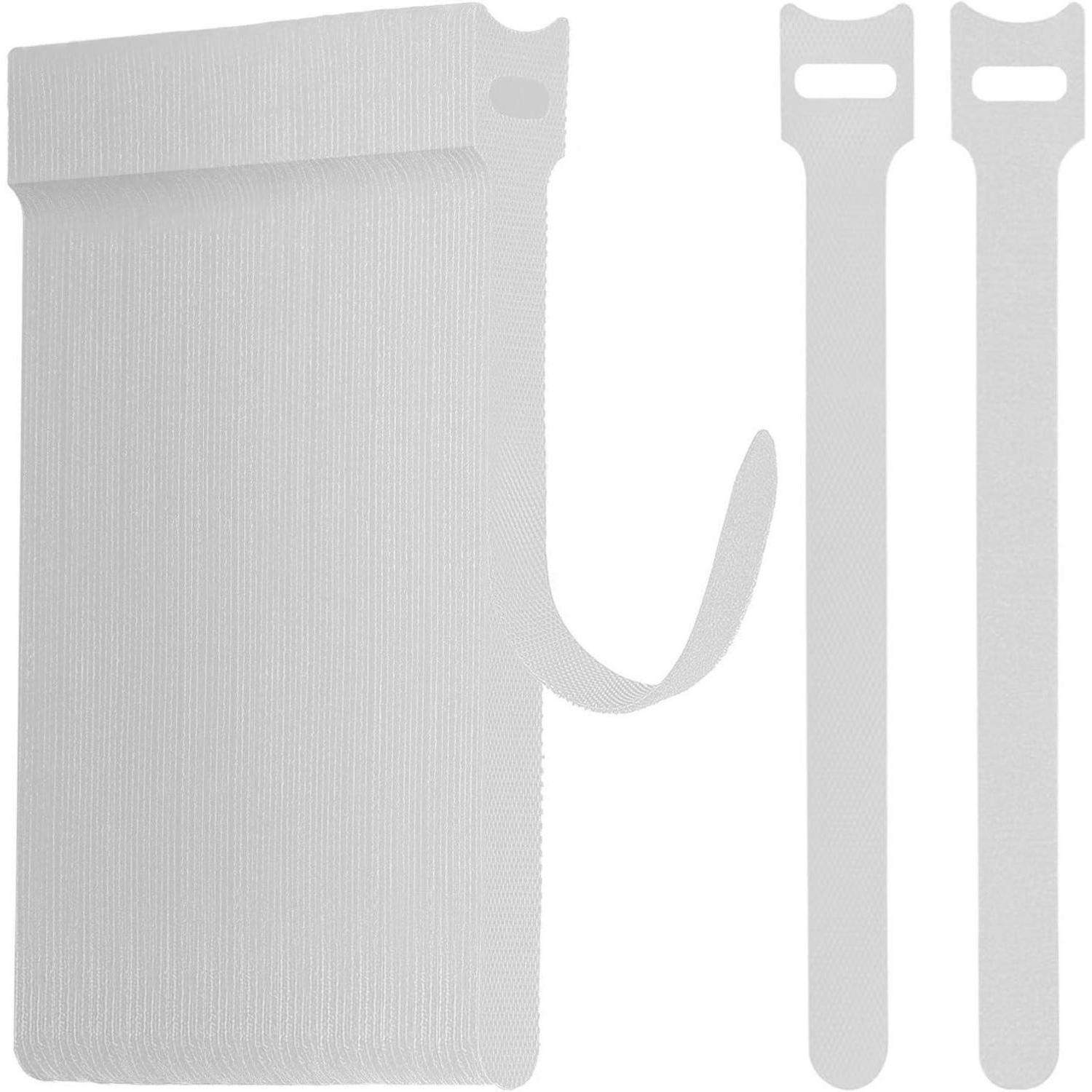 70 Stück Klett Kabelbinder 15cm Weiß, Wiederverschließbar & Wiederverwendbar