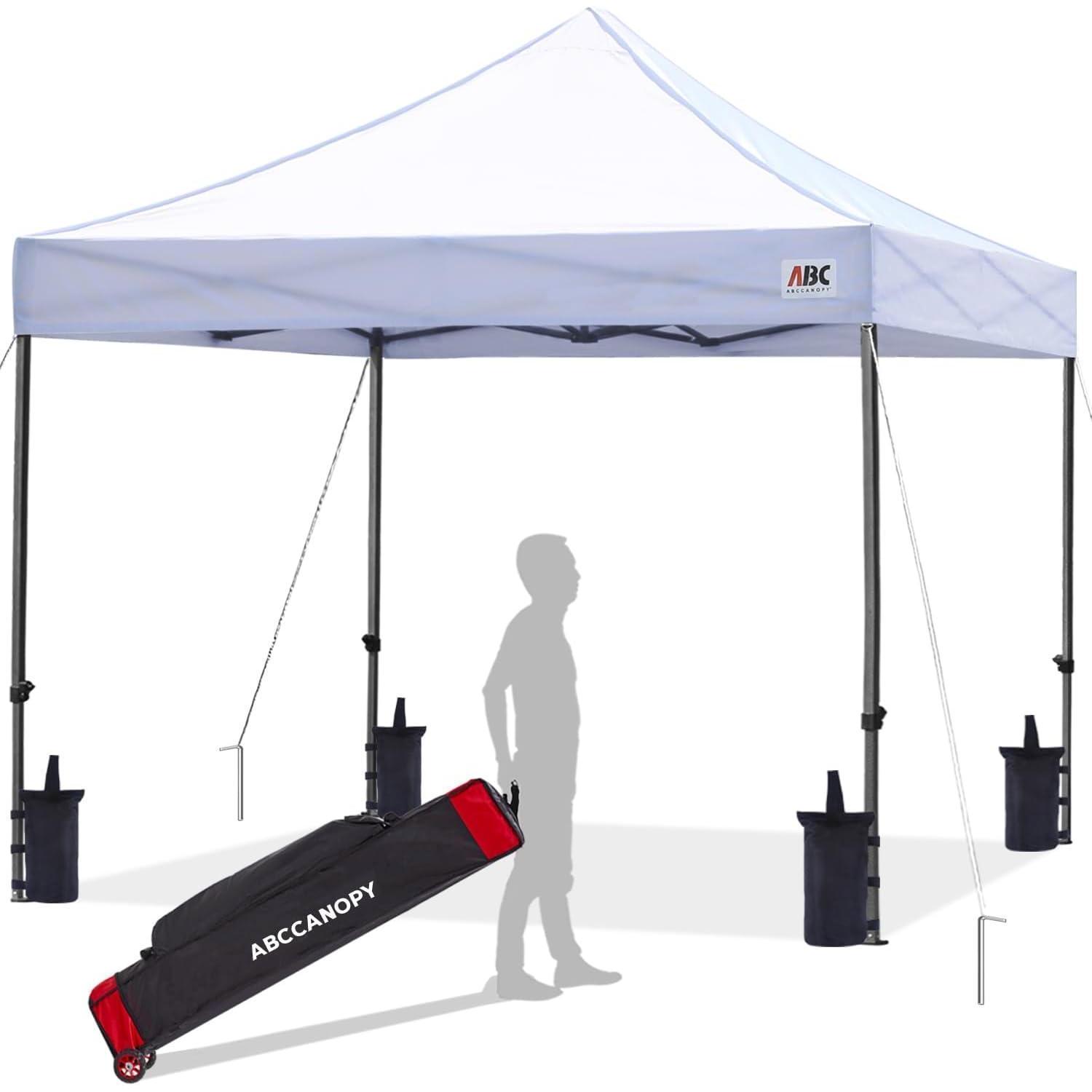 Pop-up Pavillon 2,5x2,5m Wasserdicht Mit 3 Höhen, Stahlrahmen, Weiß