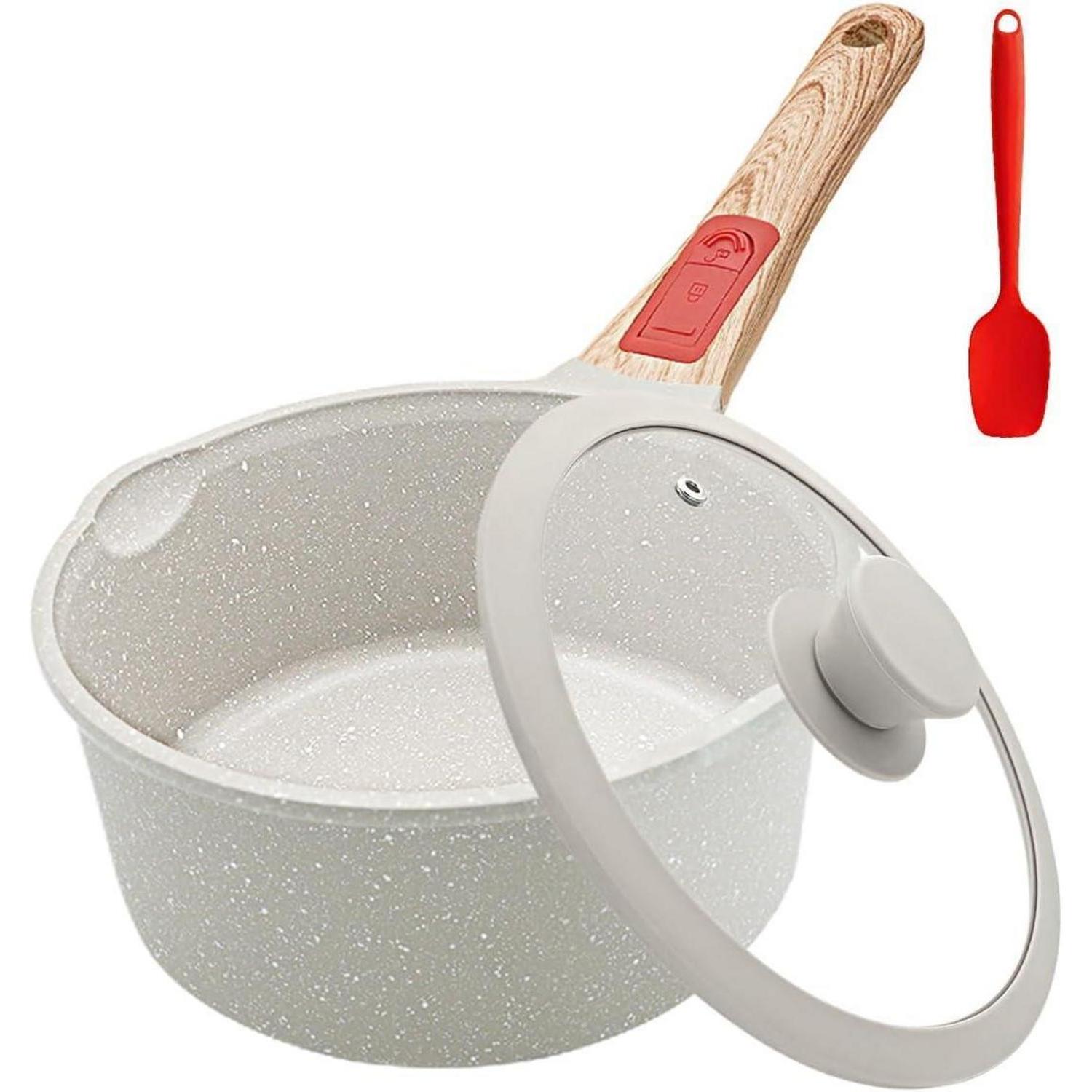 Stielkasserolle 20 Cm Mit Deckel, Antihaft, Abnehmbarer Griff, Für Alle Herdarten