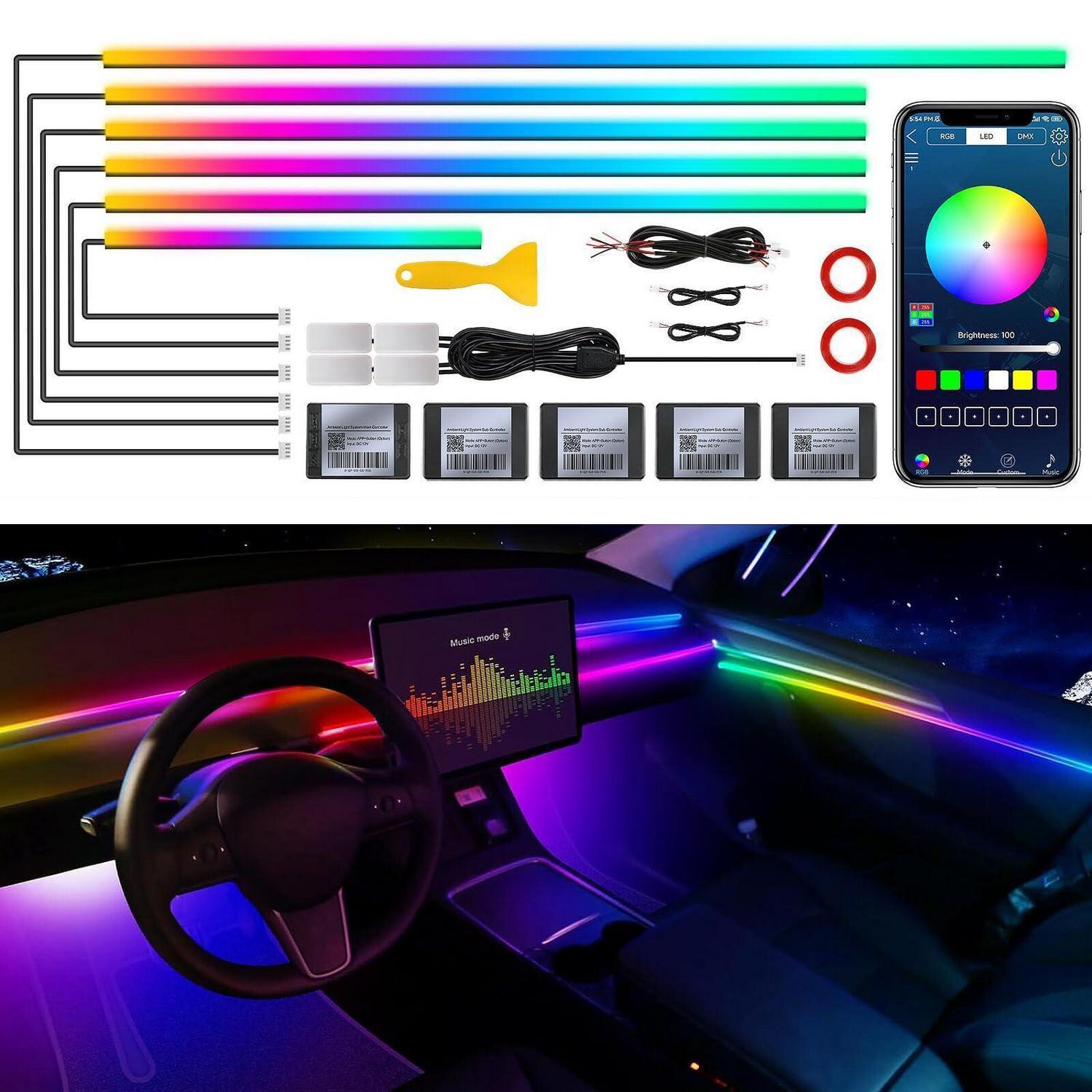 Auto Led Ambientelicht Mit App-steuerung Und Musik-sync