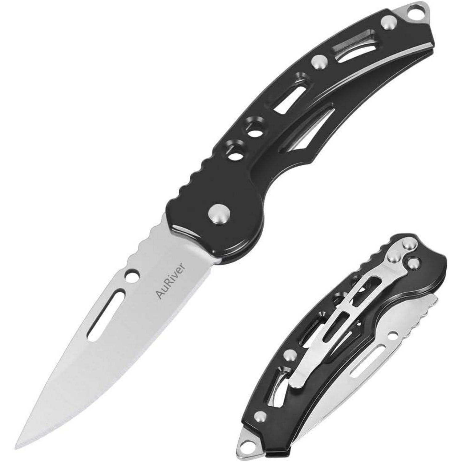 2er Set Klappmesser Mini Taschenmesser Edelstahl 15cm Schwarz Für Outdoor Camping
