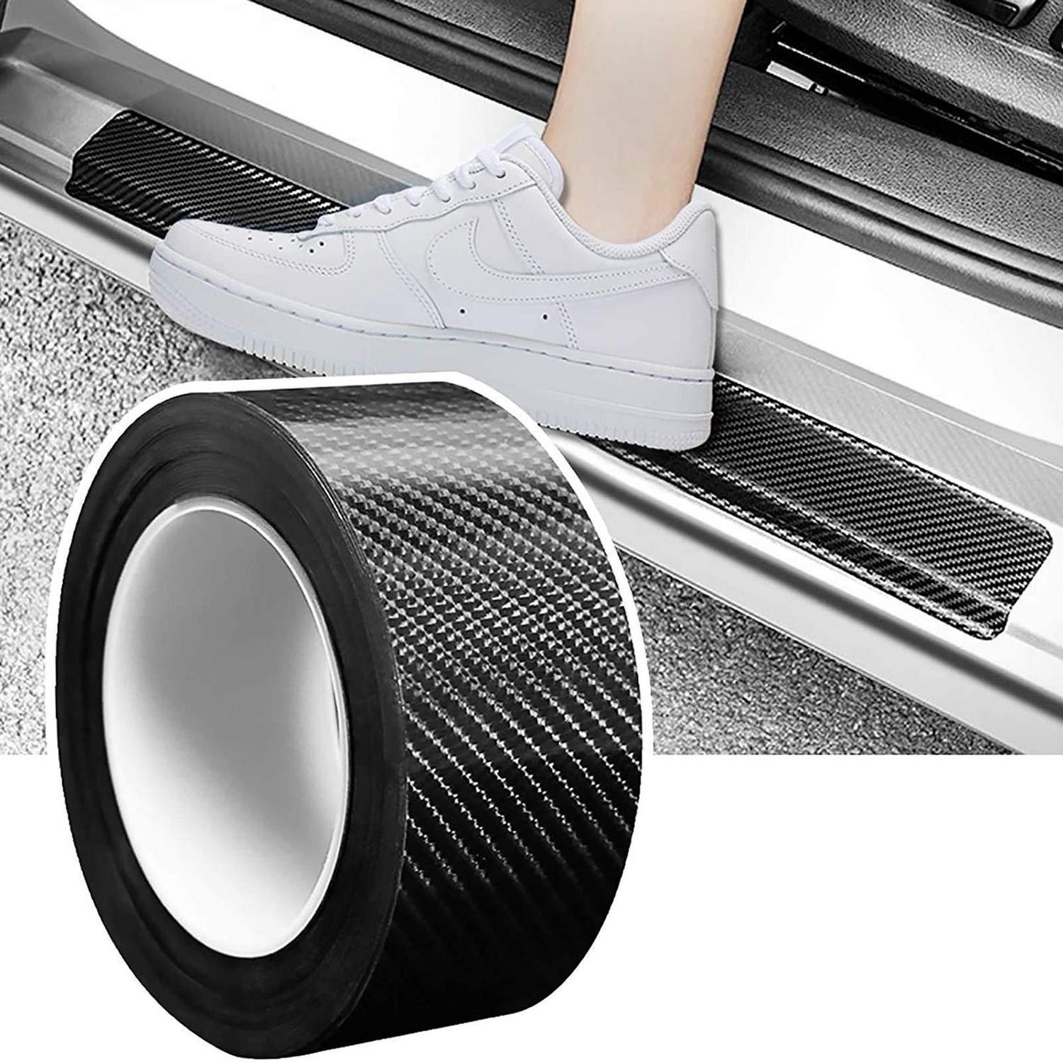 Auto Einstiegsleisten Kohlefaser Aufkleber 5cm X 10m Universal Wasserdicht