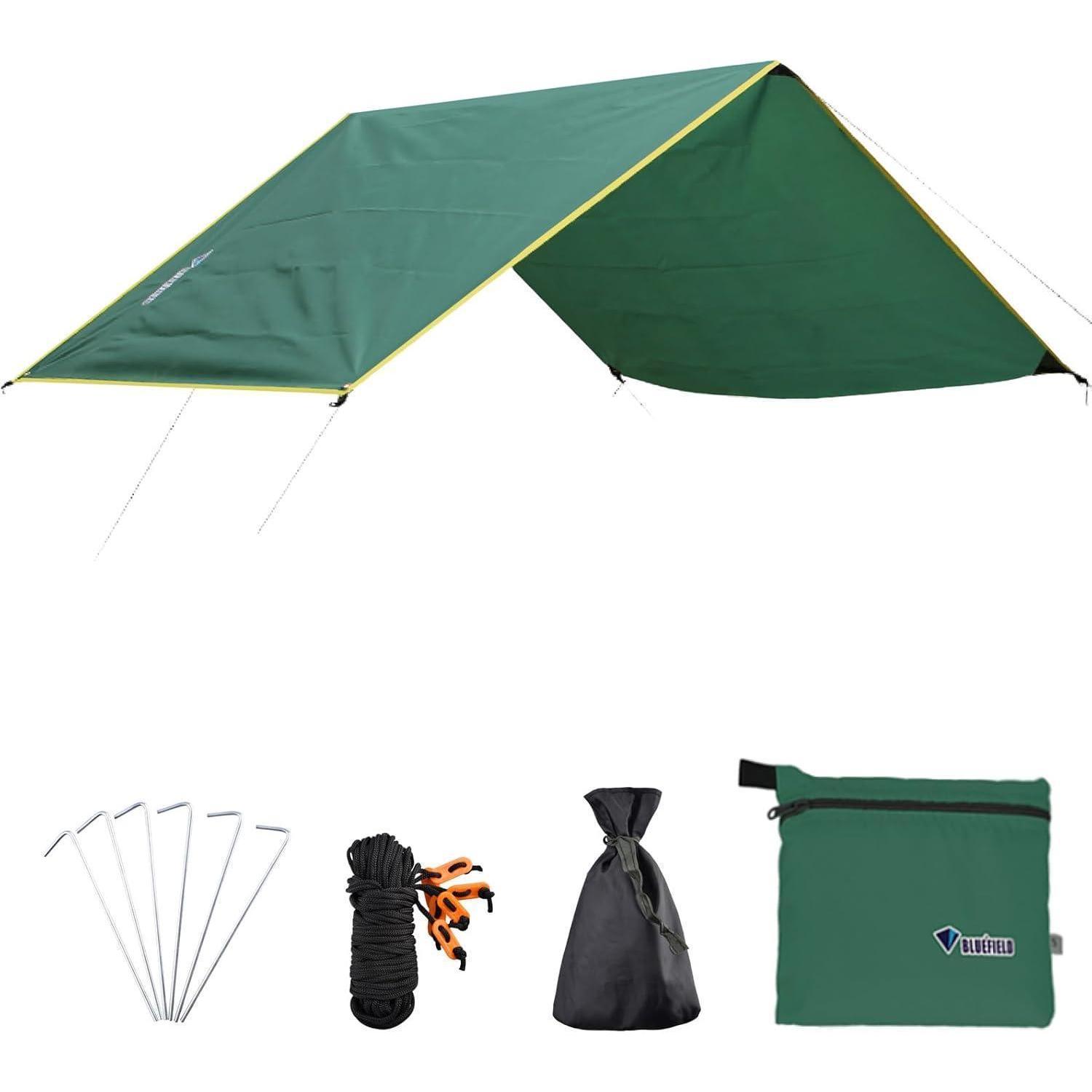 Wasserdichte Zeltplane 2.4x2.2m, Tarp Für Camping, Picknick, Regenschutz, Sonnensegel
