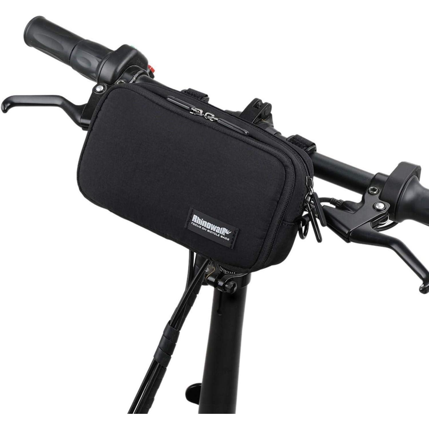 Fahrrad Lenkertasche 3-in-1 Multifunktional Mit Regenhülle, Schwarz