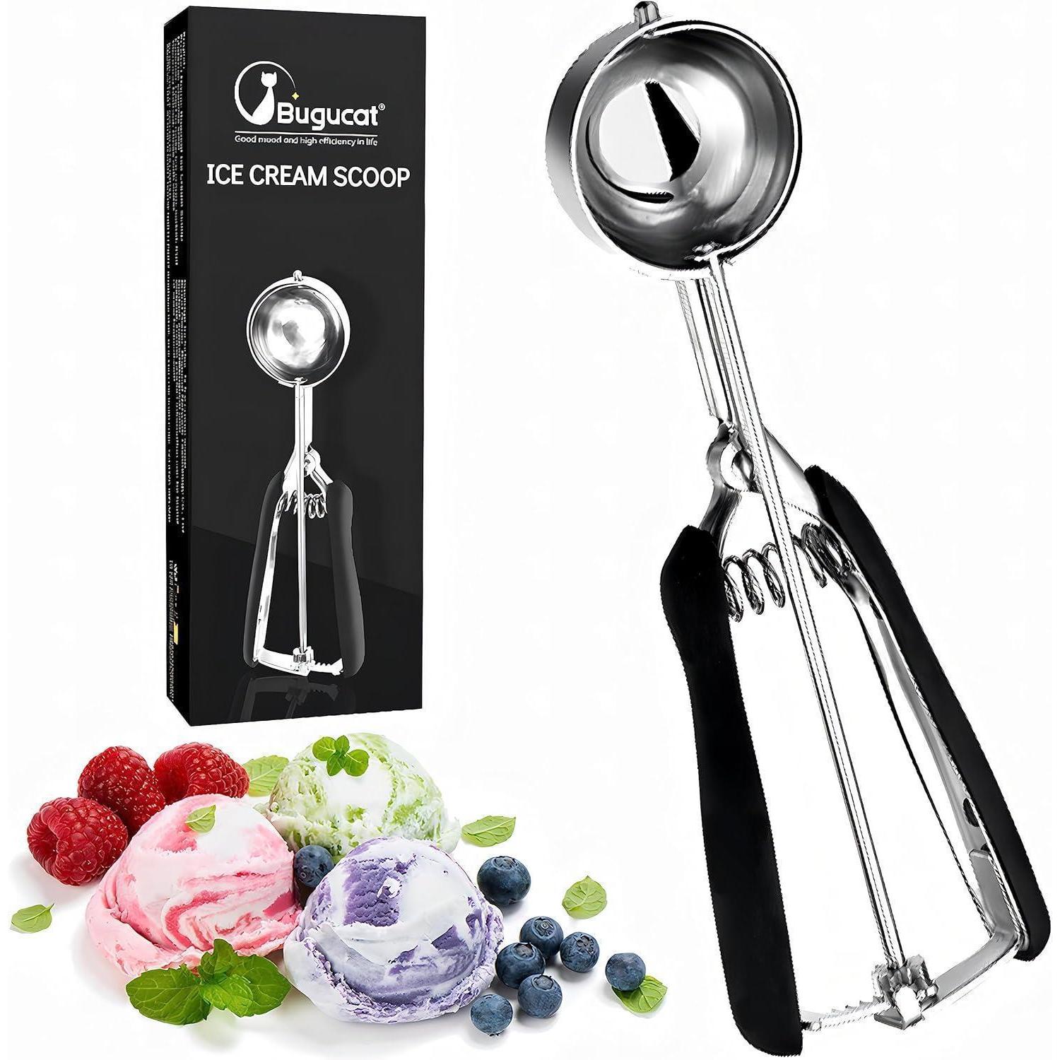 Eisportionierer Edelstahl 304 Mit Auslöser, 6cm Durchmesser, Für Eis, Obst, Teig