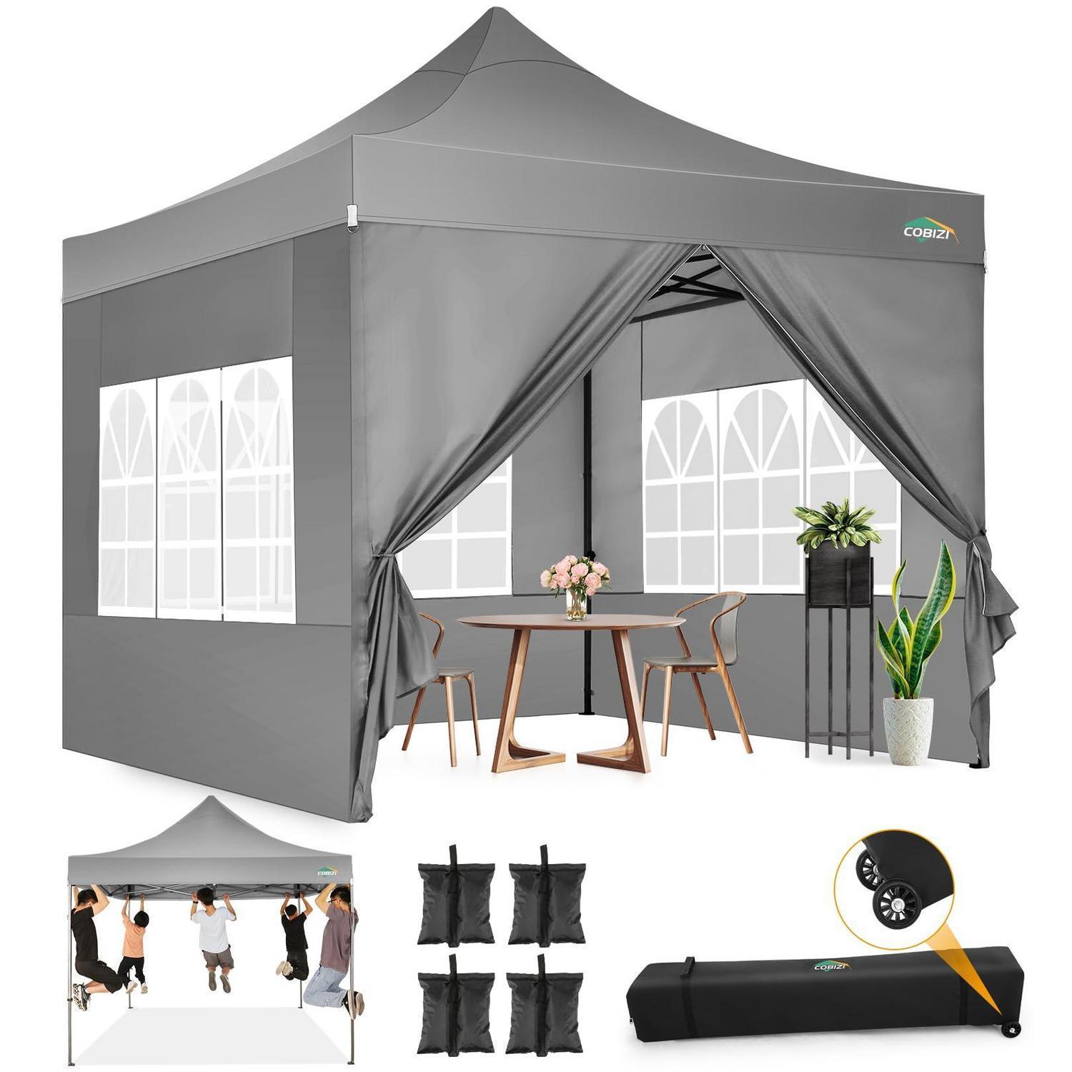Faltpavillon 3x3m Wasserdicht, Winterfest, Mit 4 Seitenteilen Und Roll-tasche