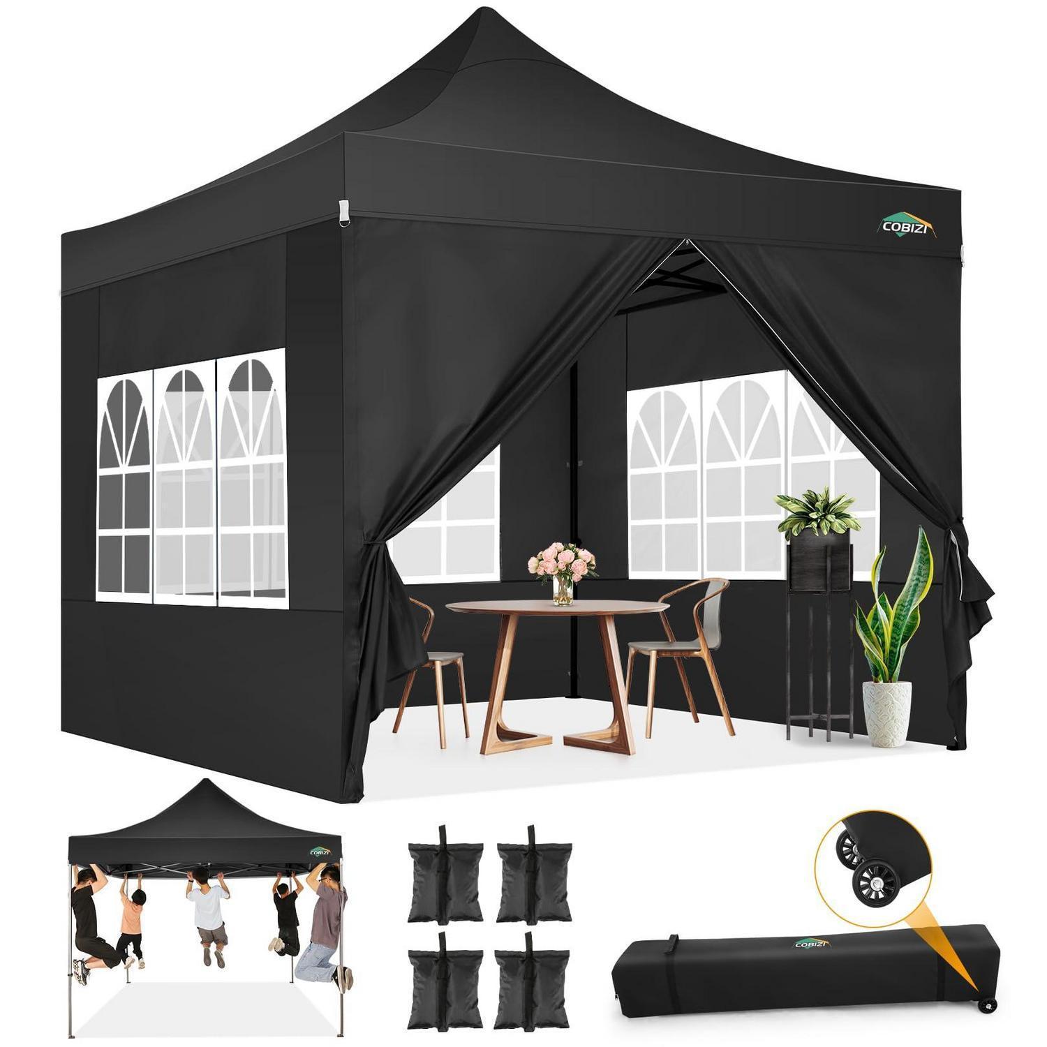 Faltpavillon 3x3m Wasserdicht, Stabil, Winterfest Mit 4 Seitenteilen