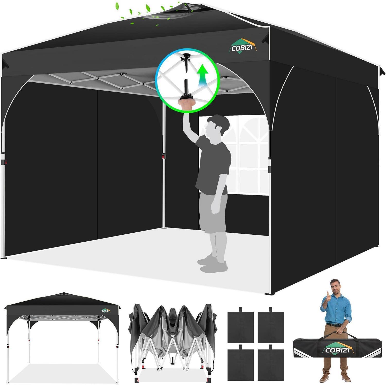 Faltpavillon 3x3m Wasserdicht, Stabil, Winterfest Mit 3 Seitenteilen