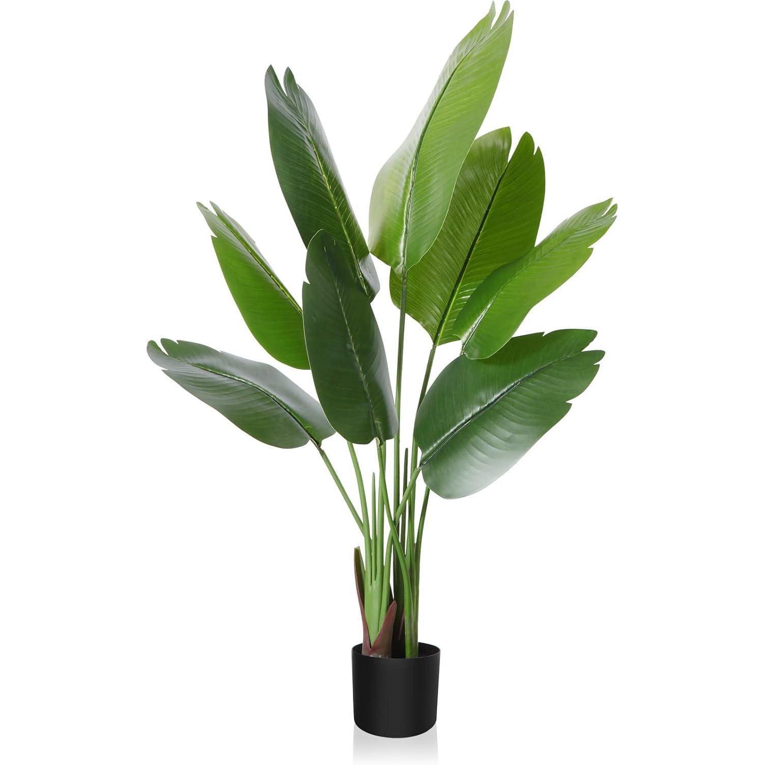 Künstliche Paradiesvogel Pflanze 120cm Mit 8 Blättern Für Innen & Außen