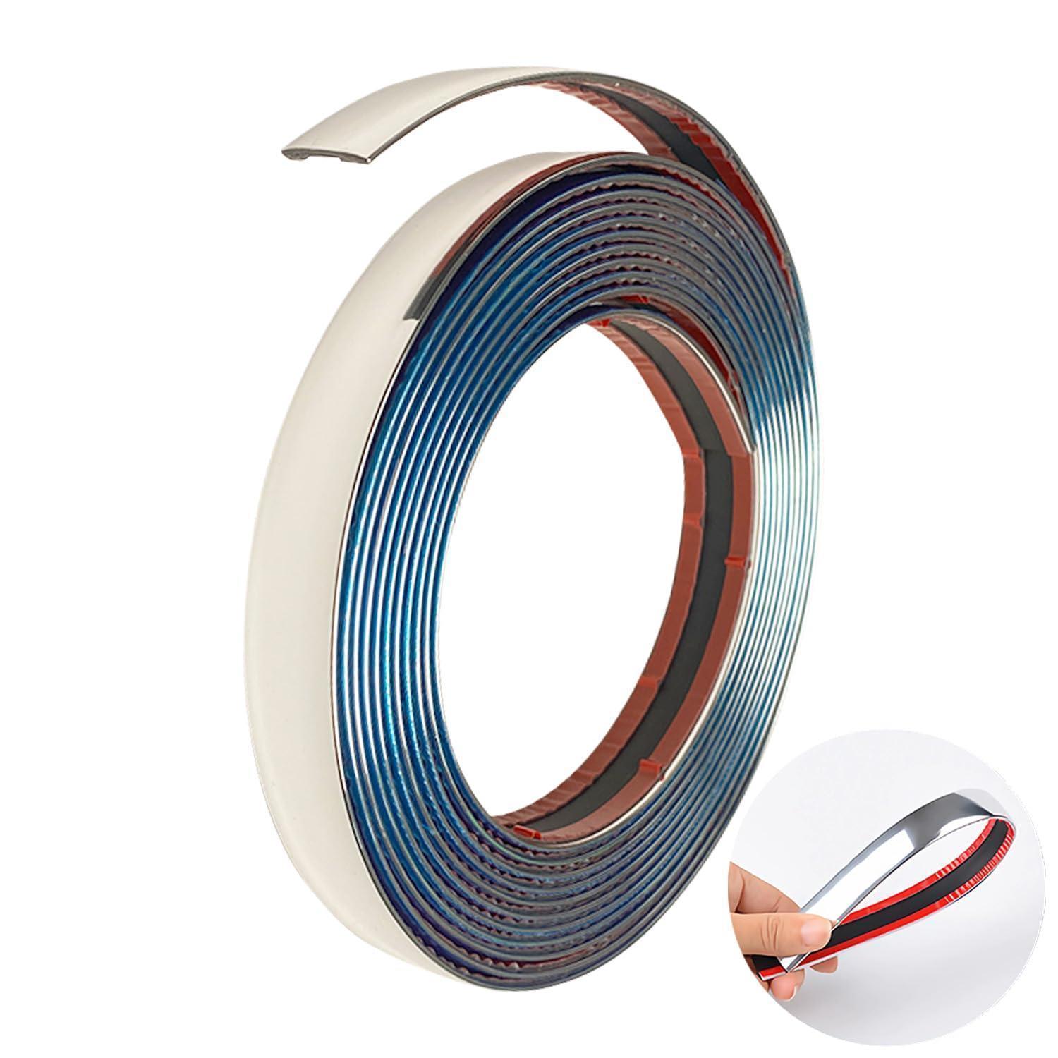 Chrom Zierleiste Selbstklebend 18mm X 5m Für Auto, Flexible Dekoration