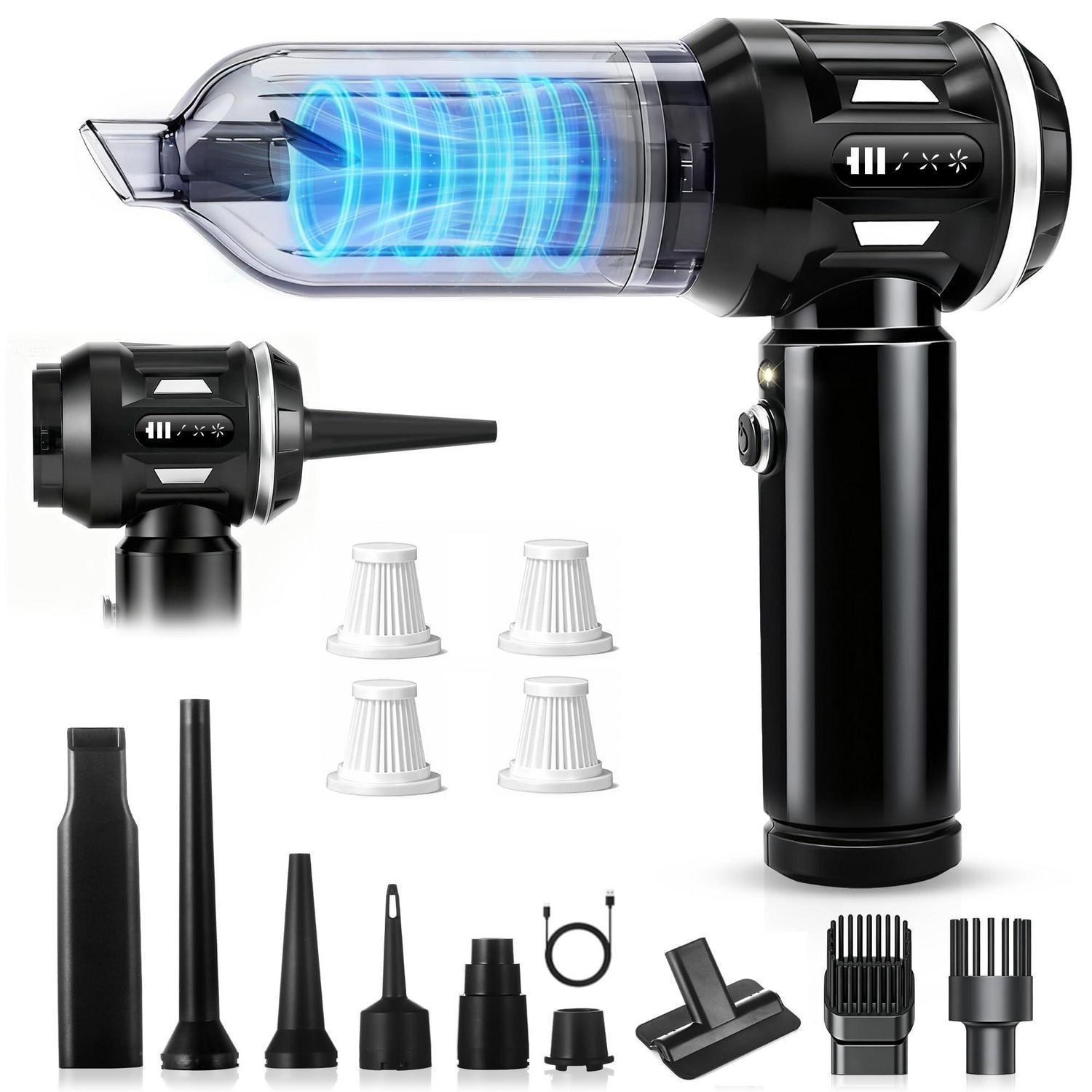 Akku Handstaubsauger 25000pa, 4-in-1 Saug- Und Blasfunktion, 3 Stufen, Led-licht