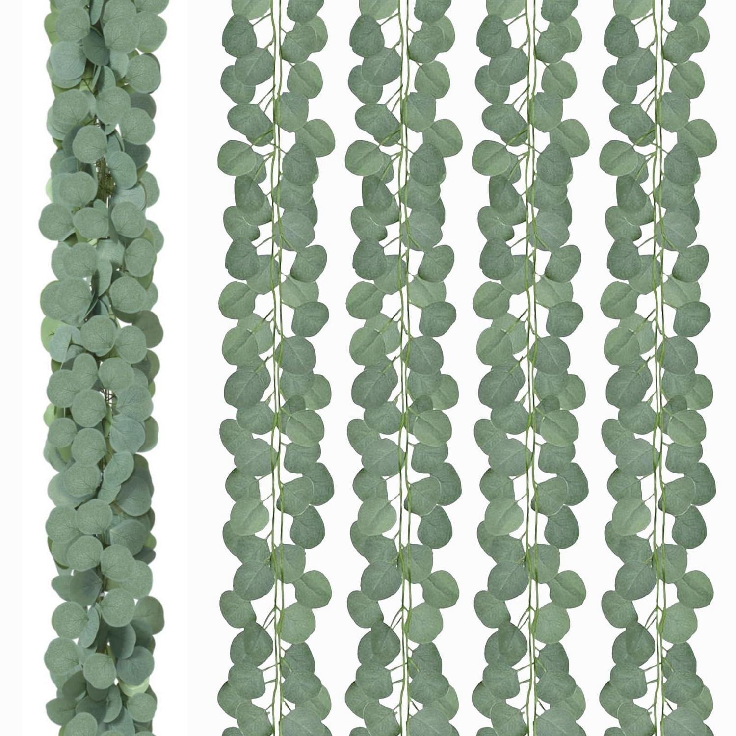 Künstliche Eukalyptus Girlande 12 Stück, 2m, Grün, Hängepflanze Deko