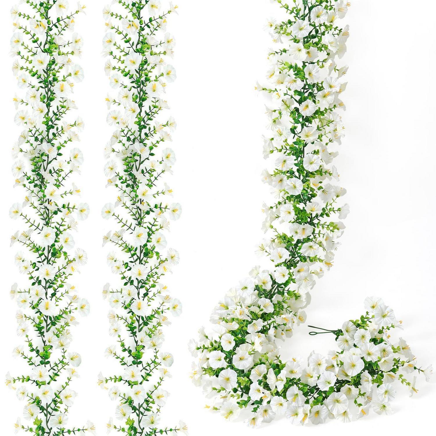 Künstliche Blumengirlande 2 Stück 1.8m Weiß Seidenblumen Für Deko