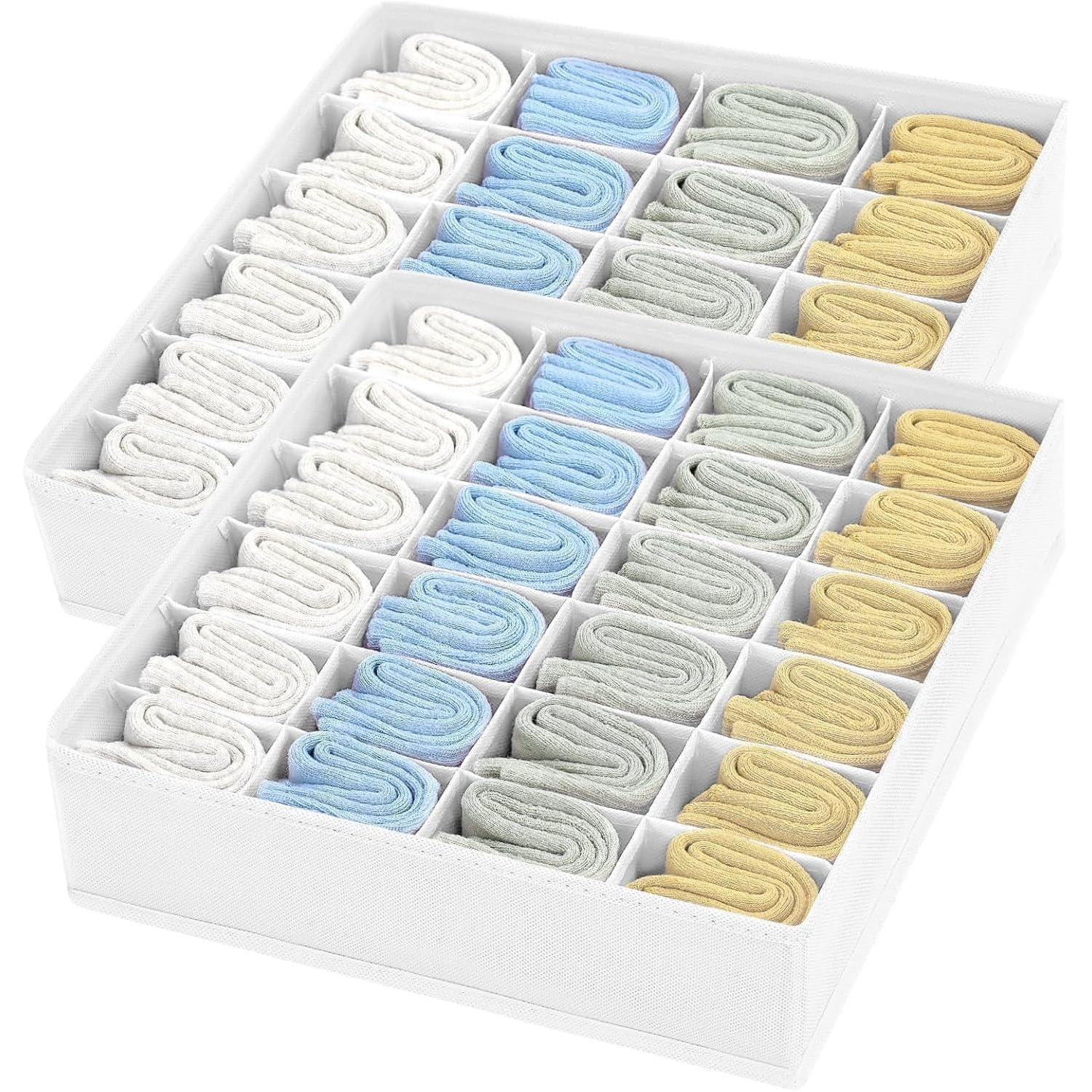 Schubladen Organizer 2 Stück Mit 24 Fächern Für Socken, Krawatten, Gürtel