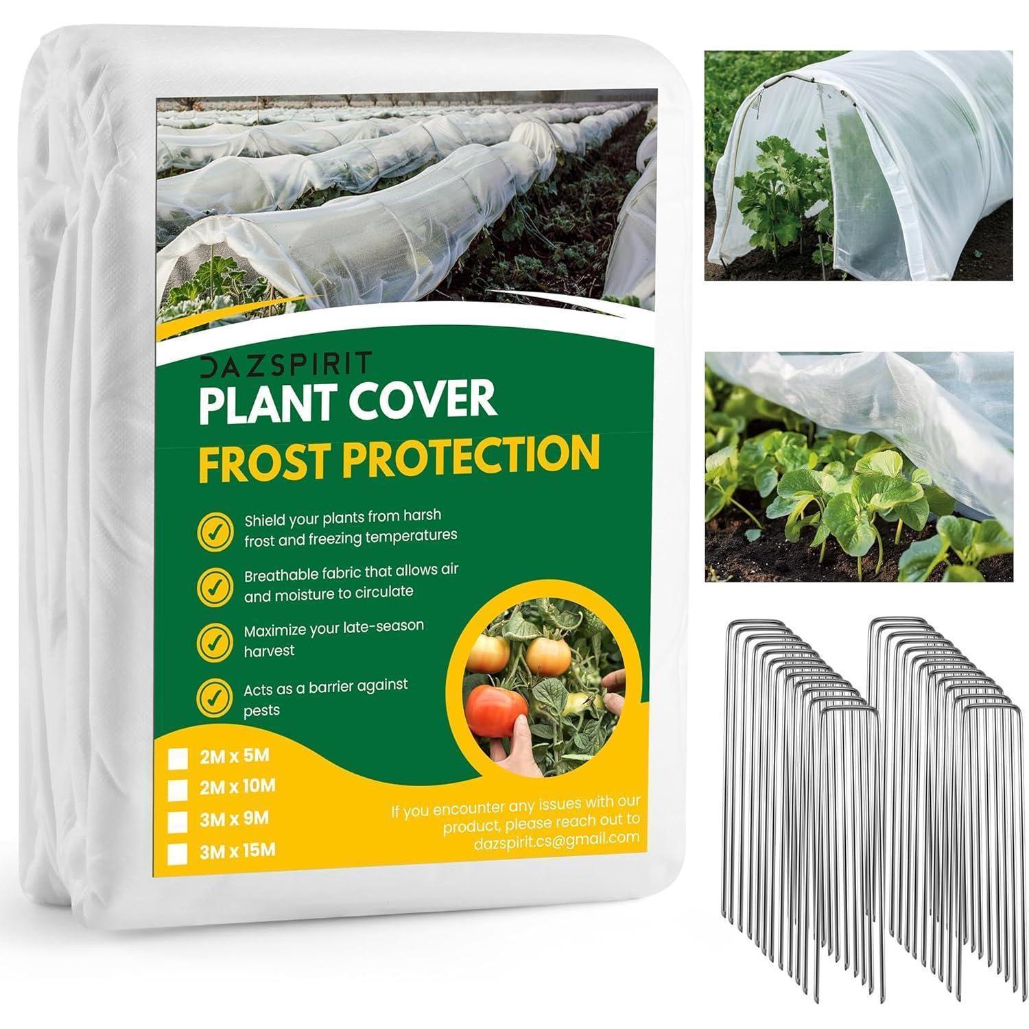 Gartenvlies 35g/m² Frostschutz 3x9m Mit 25 Erdnägeln Für Pflanzen