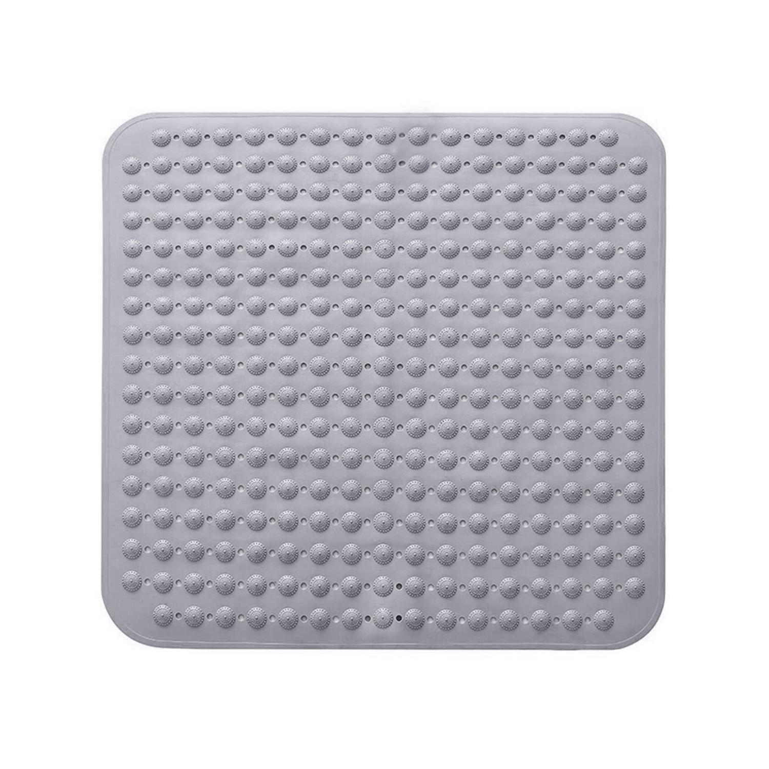 Duschmatte 48x48cm Grau Antirutschmatte Mit Saugnäpfen, Waschmaschinenfest