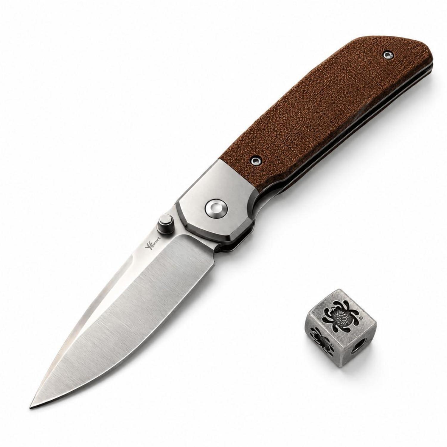 Edc Klappmesser D2 Stahl Klinge 7,6cm Drop-point Micarta Griff Mit Taschenclip