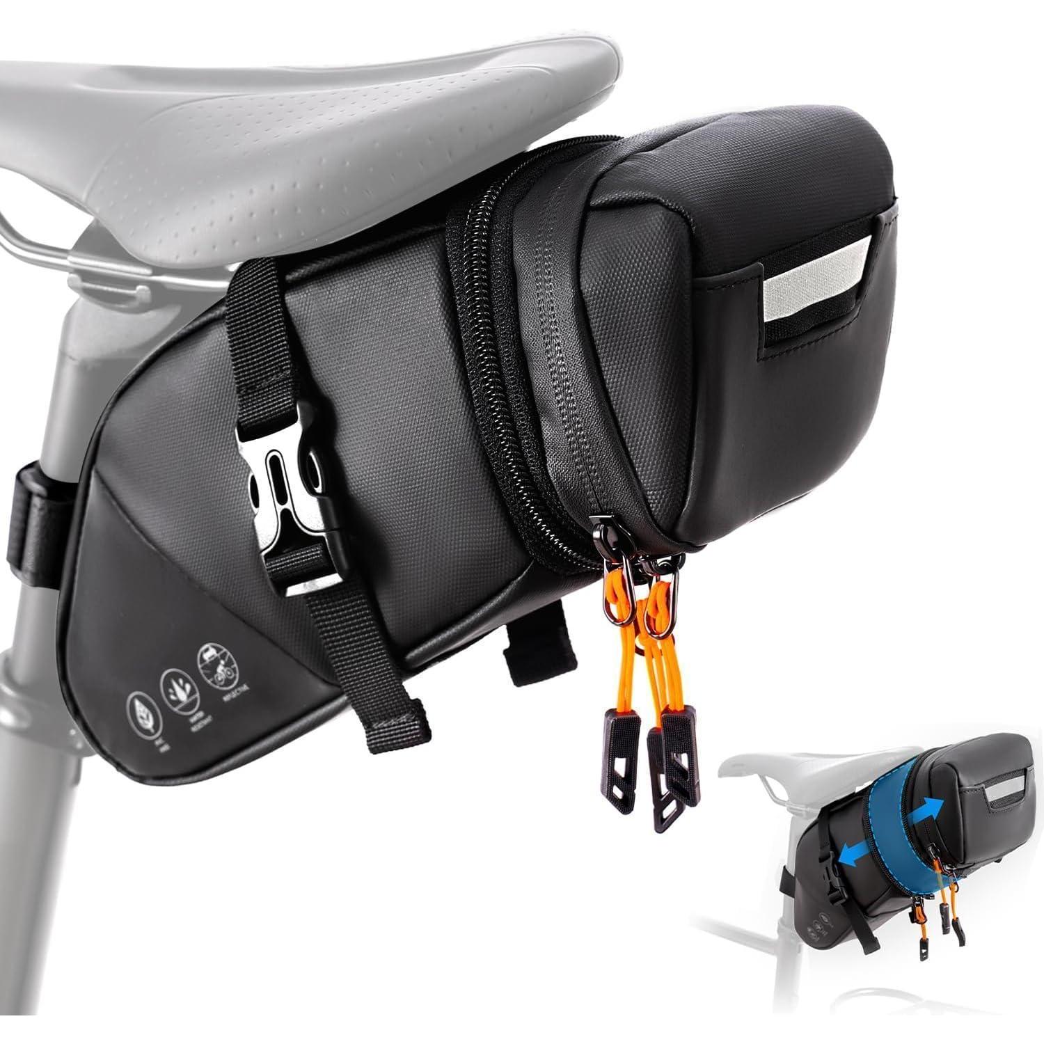 Erweiterbare Fahrrad Satteltasche 1,5l-2l, Wasserdicht, Reflektierend