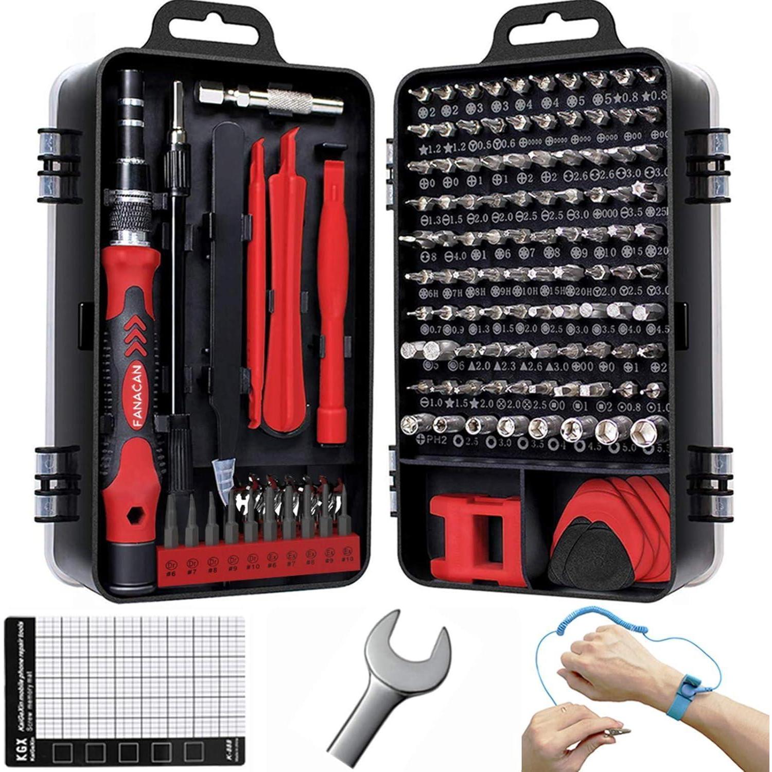 Präzisions-schraubendreher-set 140-teilig Mit Elektroschrauber-adapter Und Antistatik-armband