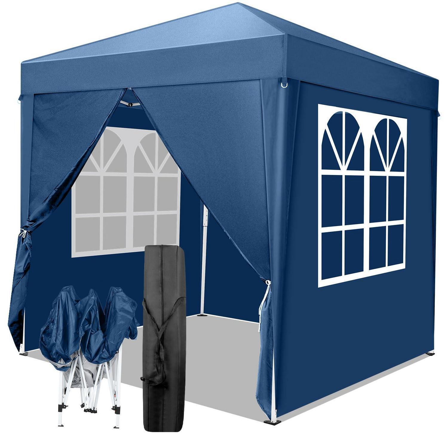 Faltpavillon 2x2m Blau Mit 4 Seitenteilen, Wasserdicht, Uv-schutz 50+