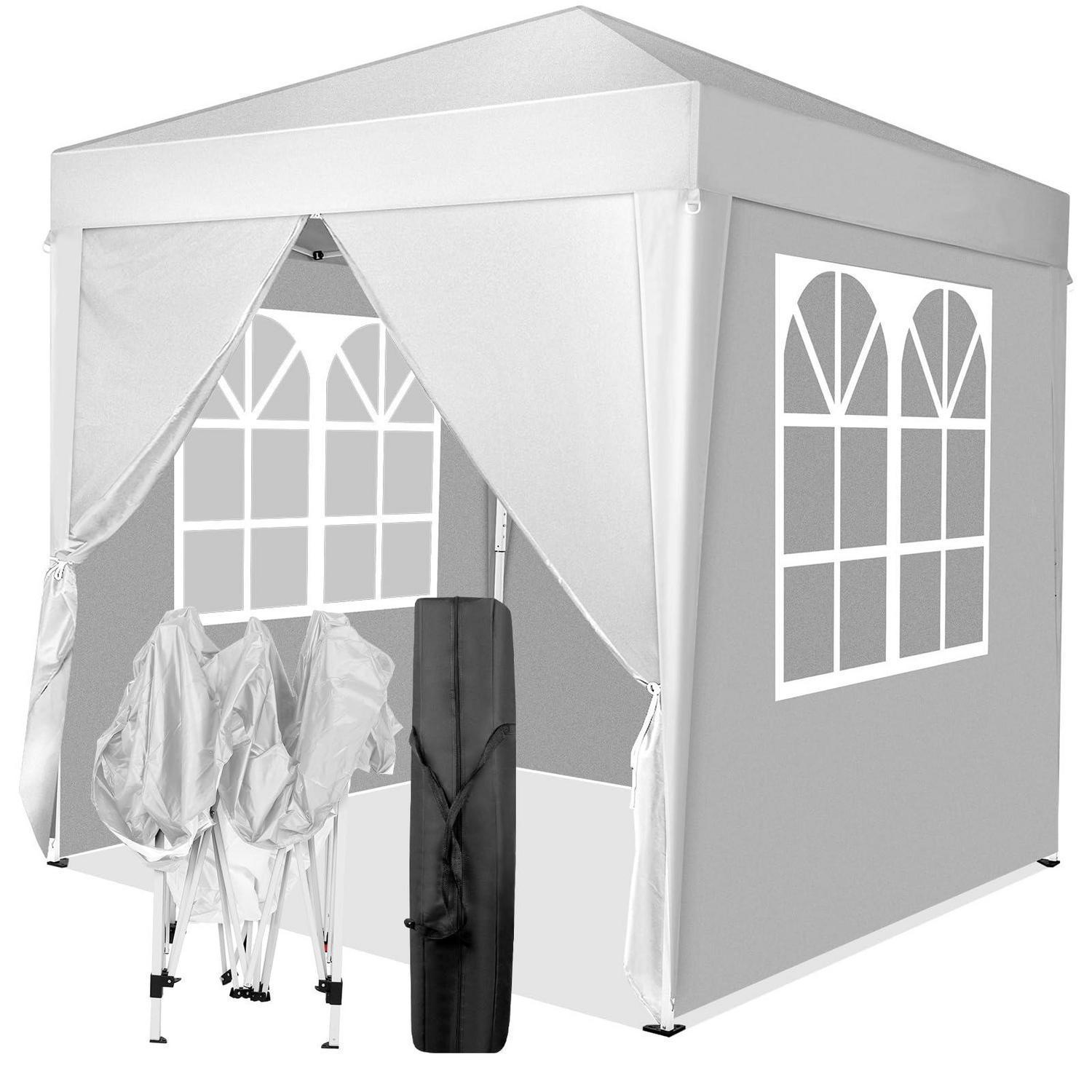Faltpavillon 2x2m Weiß, Wasserdicht, Uv-schutz 50+, 4 Seitenteile