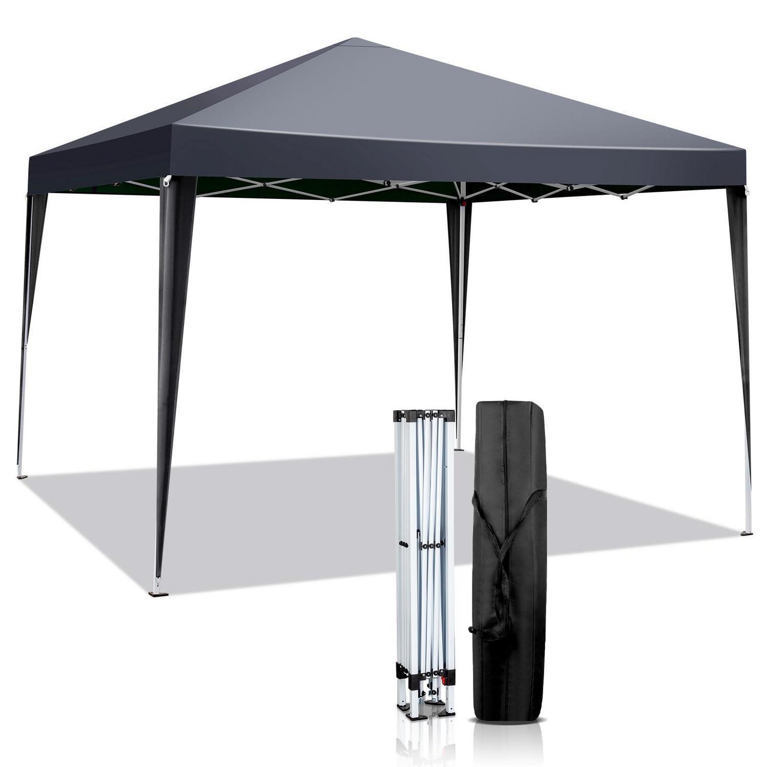 Faltpavillon 3x3m Grau, Wasserdicht, Uv-schutz 50+, Höhenverstellbar