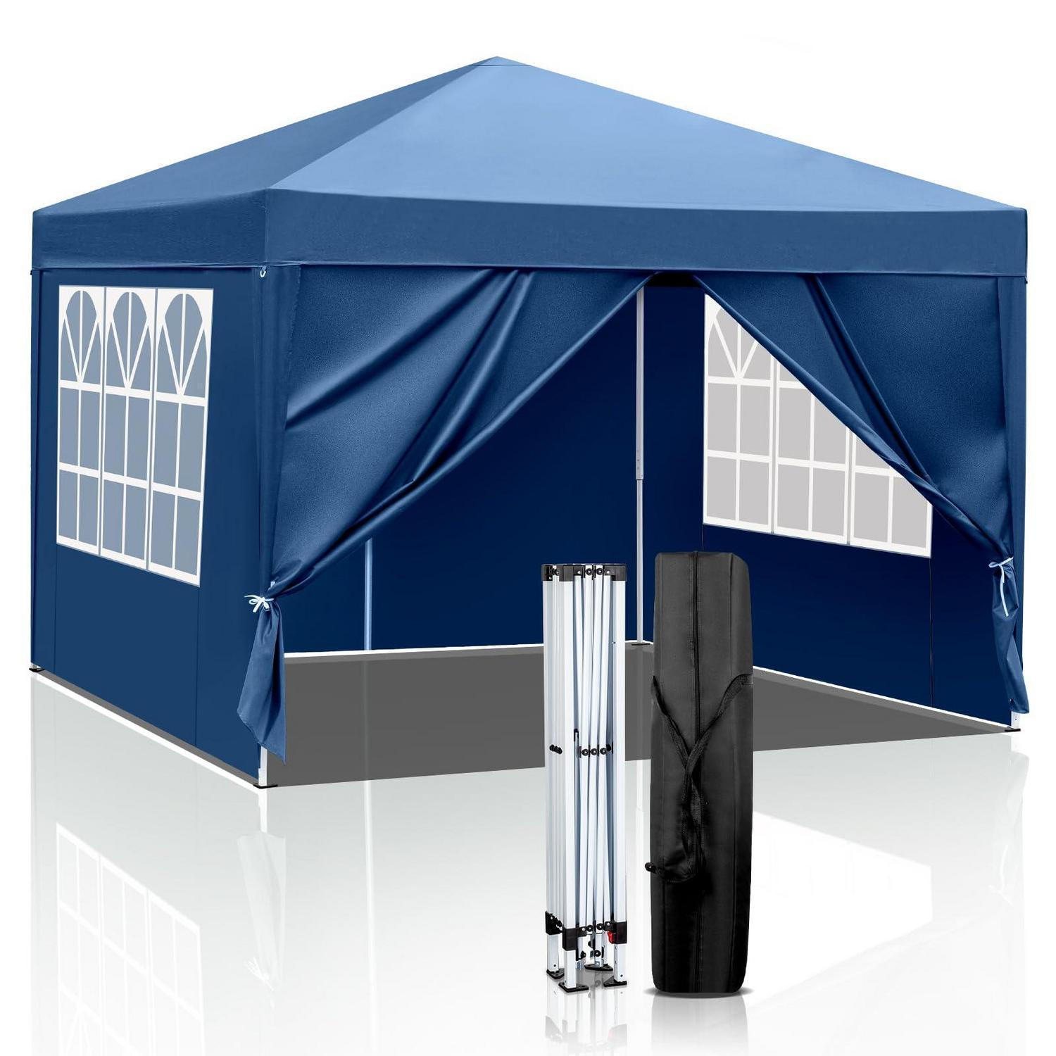 Faltpavillon 3x3m Blau, Wasserdicht, Uv-schutz 50+, 4 Seitenteile