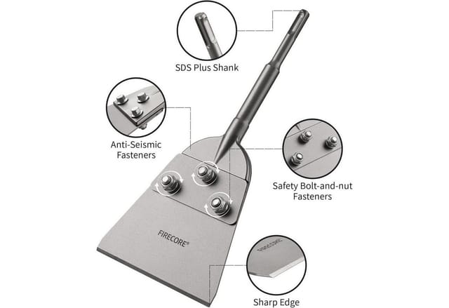 Spachtelmeißel Sds Plus 270mm Mit 130mm Breiter Klinge, Bodenschaber-set Inkl. Ersatzklinge