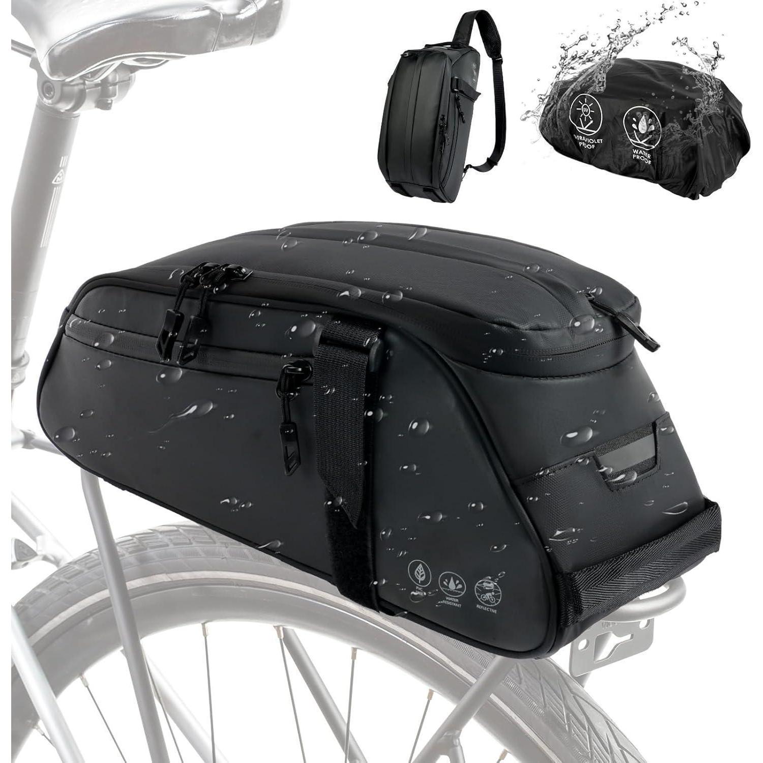 Fahrrad Gepäckträgertasche 8l Wasserdicht, Reflektierend, 3-in-1 Umhängetasche