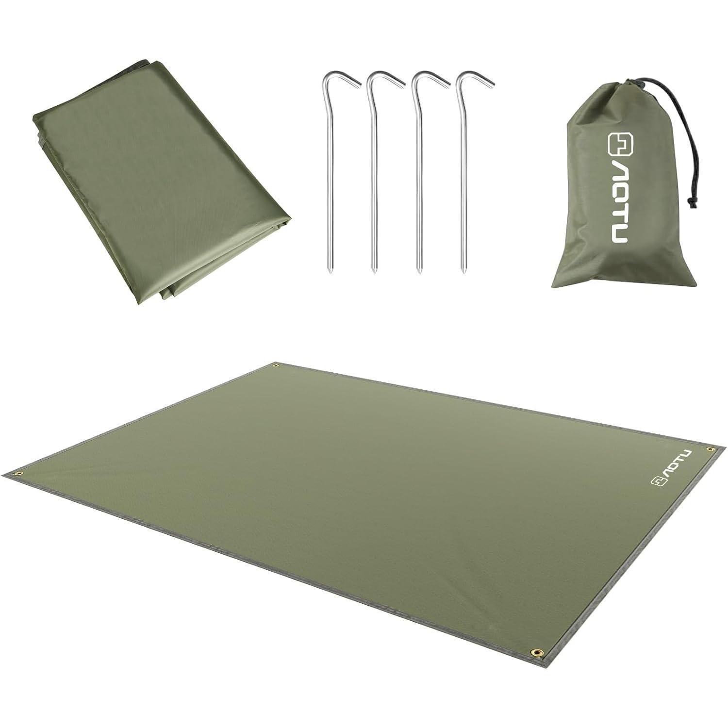 Camping Zeltplane 2.2x1.5m Wasserdicht Mit Heringen Und Tasche