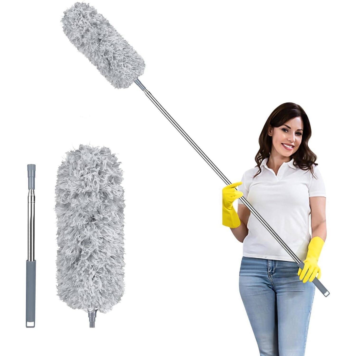 Teleskop Staubwedel Ausziehbar Bis 237cm, Waschbar, Mit Silikonkappe