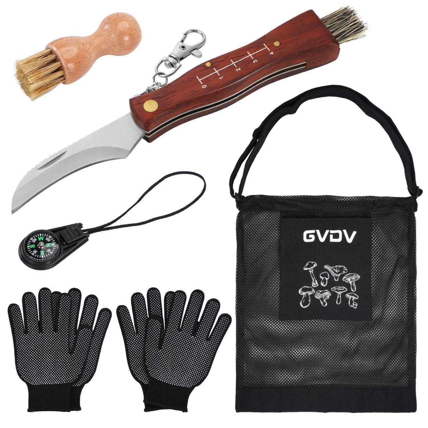 Pilzmesser Set Mit Bürste, Tasche, Kompass & Handschuhen