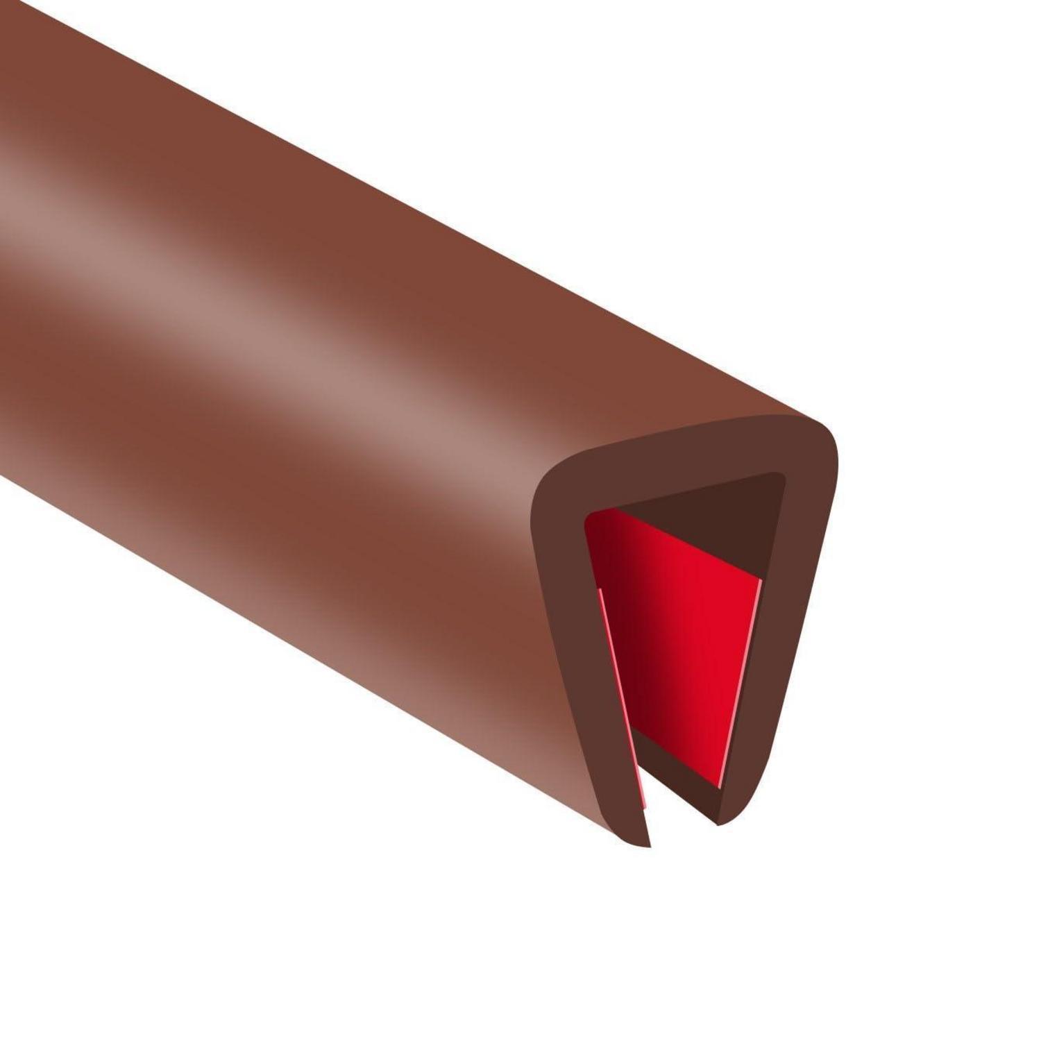 Flexible Gummi-kantenverkleidung 8mm U-profil Selbstklebend 6m Braun