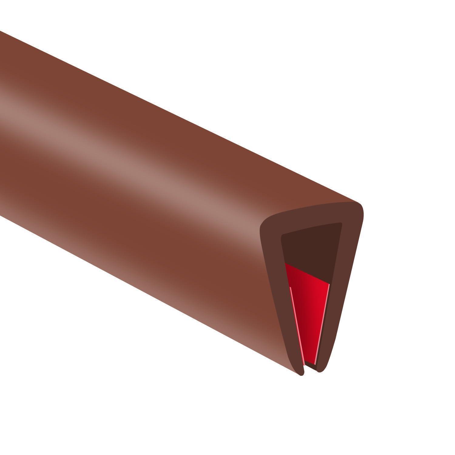 Flexible Gummi-kantenverkleidung 5mm U-profil Selbstklebend 6m Braun