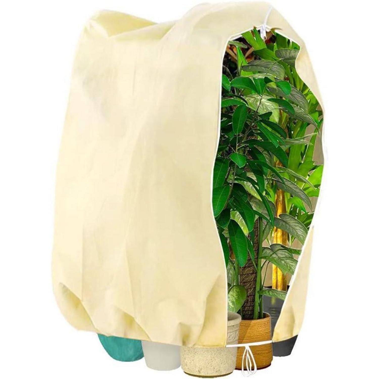 Pflanzenschutzhaube Winterschutz Atmungsaktiv Reißfest 120x140cm Beige
