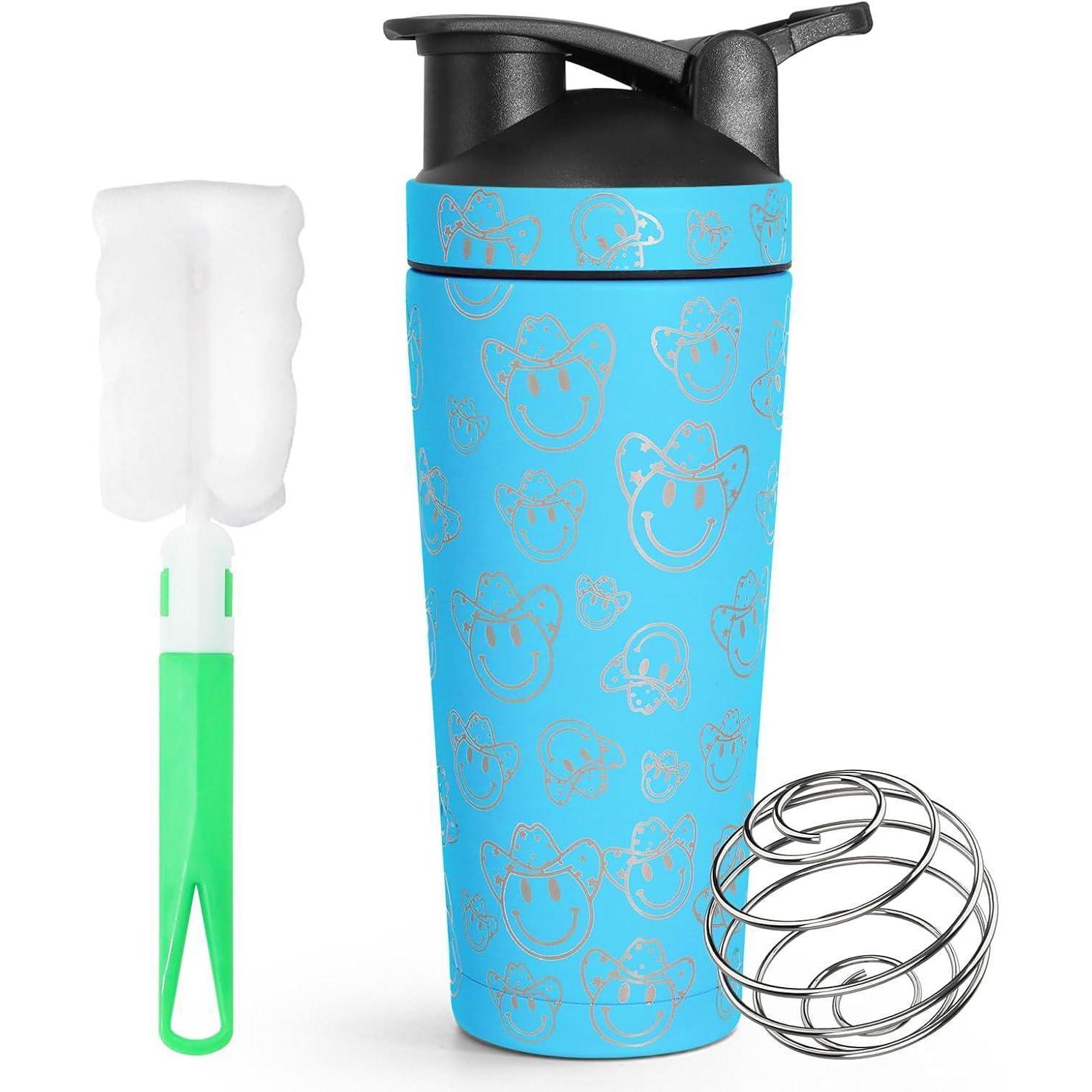 Edelstahl Shaker 750ml Mit Mischkugel, Bpa-frei, Auslaufsicher, Blau