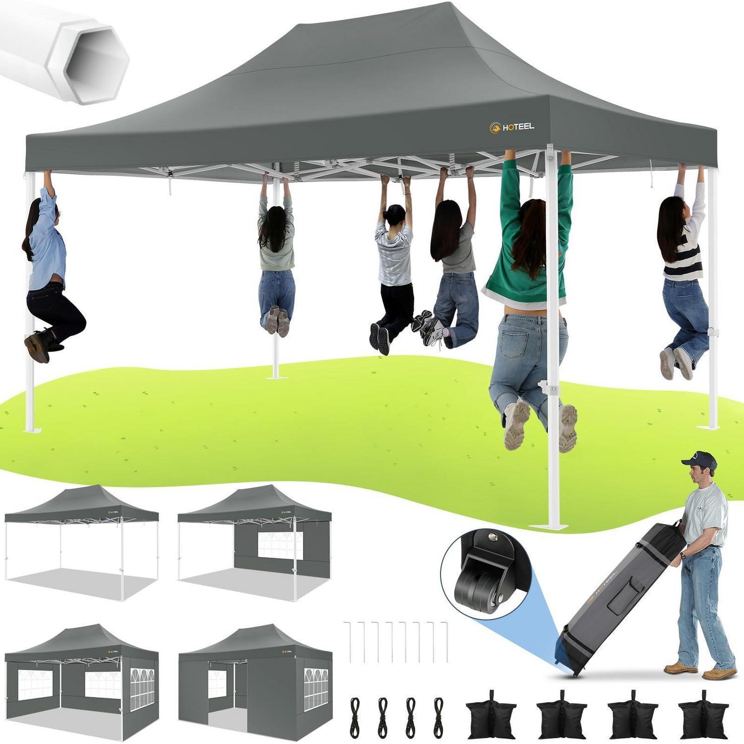 Faltpavillon 3x4,5m Wasserdicht Mit 4 Seitenteilen Und Rollentasche