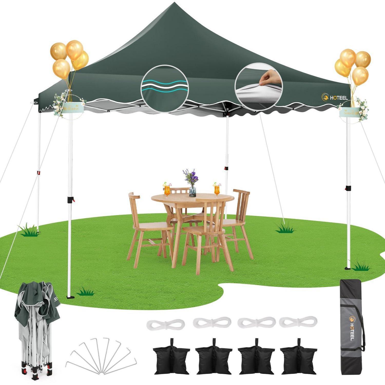 Faltpavillon 3x3m Grau Wasserdicht Stabil Pop Up Partyzelt Winterfest Mit Sandsäcken