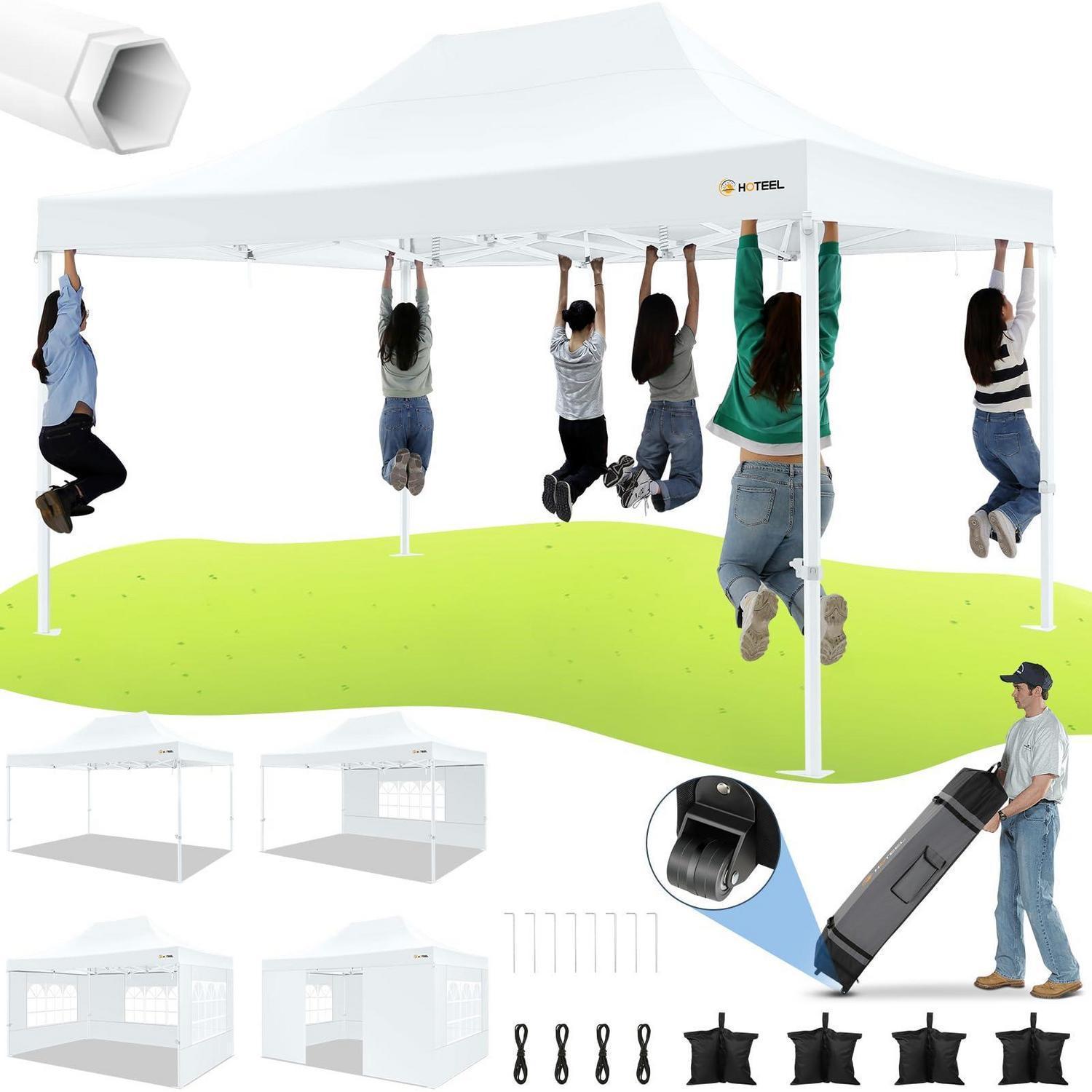 Faltpavillon 3x4,5m Wasserdicht Mit 4 Seitenteilen, Partyzelt Für Events