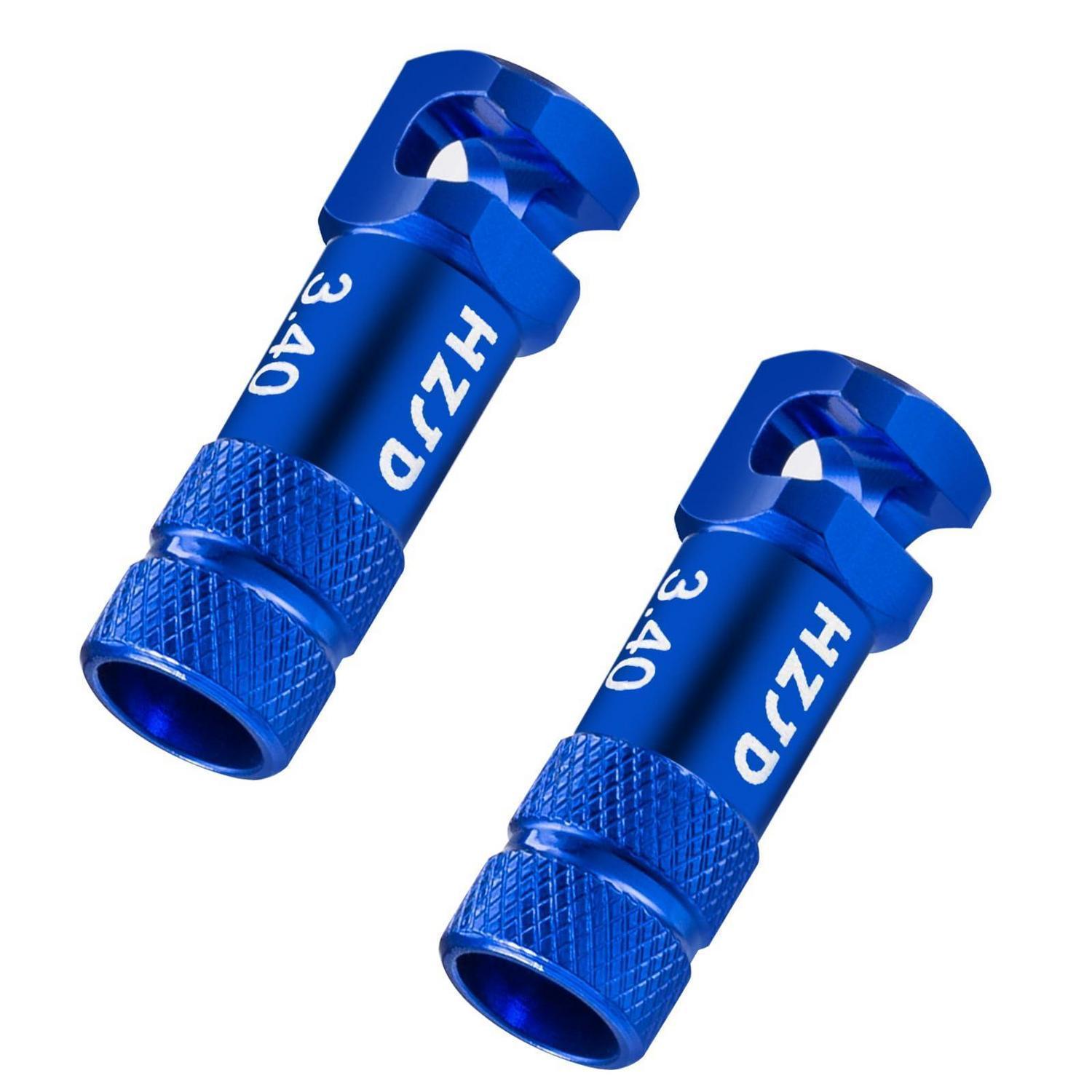 Fahrrad Presta Ventilkappen Blau Mit Speichenausbauwerkzeug (2 Stück)