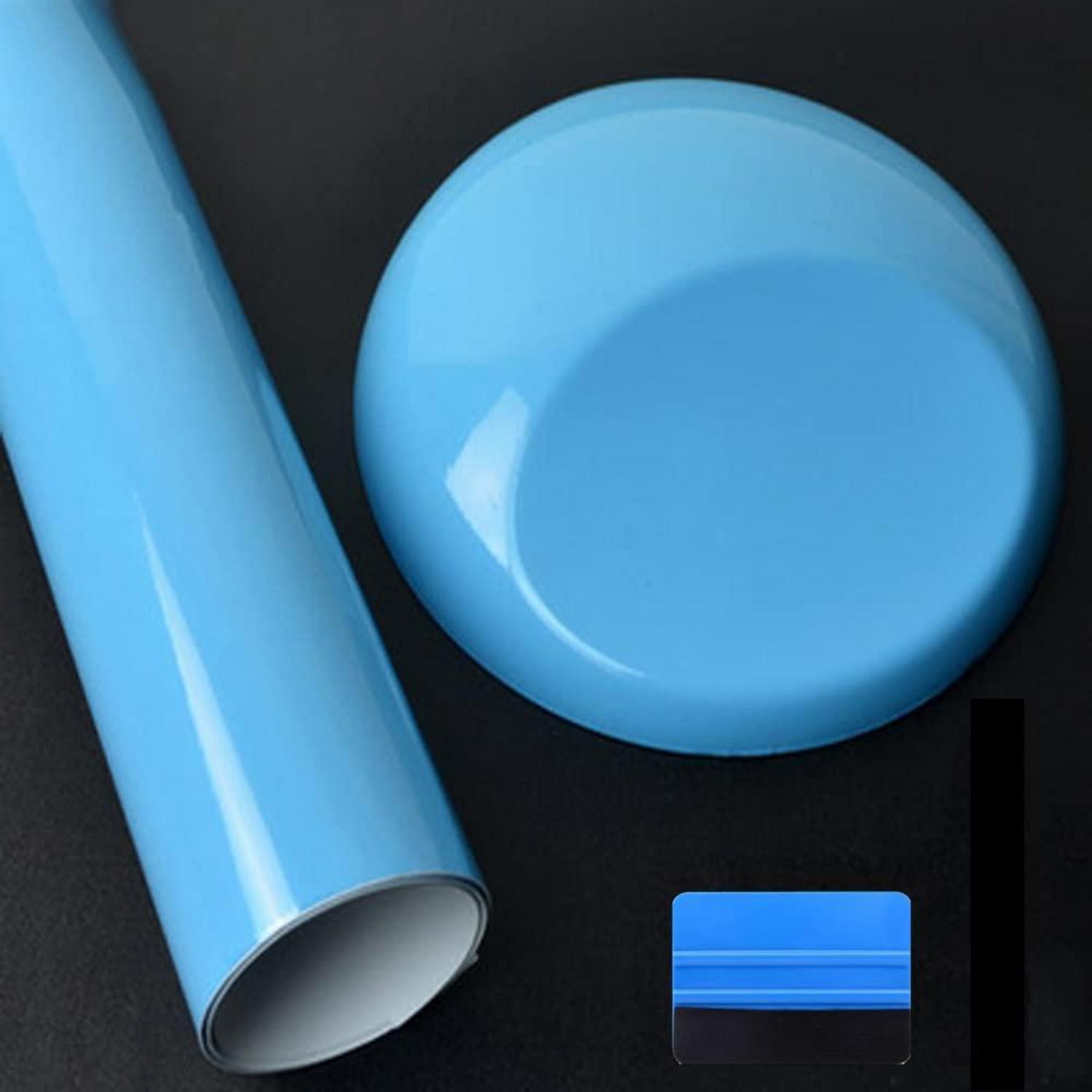 Hochglanz Vinylfolie Selbstklebend, Blasenfrei, Für Außenbereich, Hellblau 5cm X 900cm