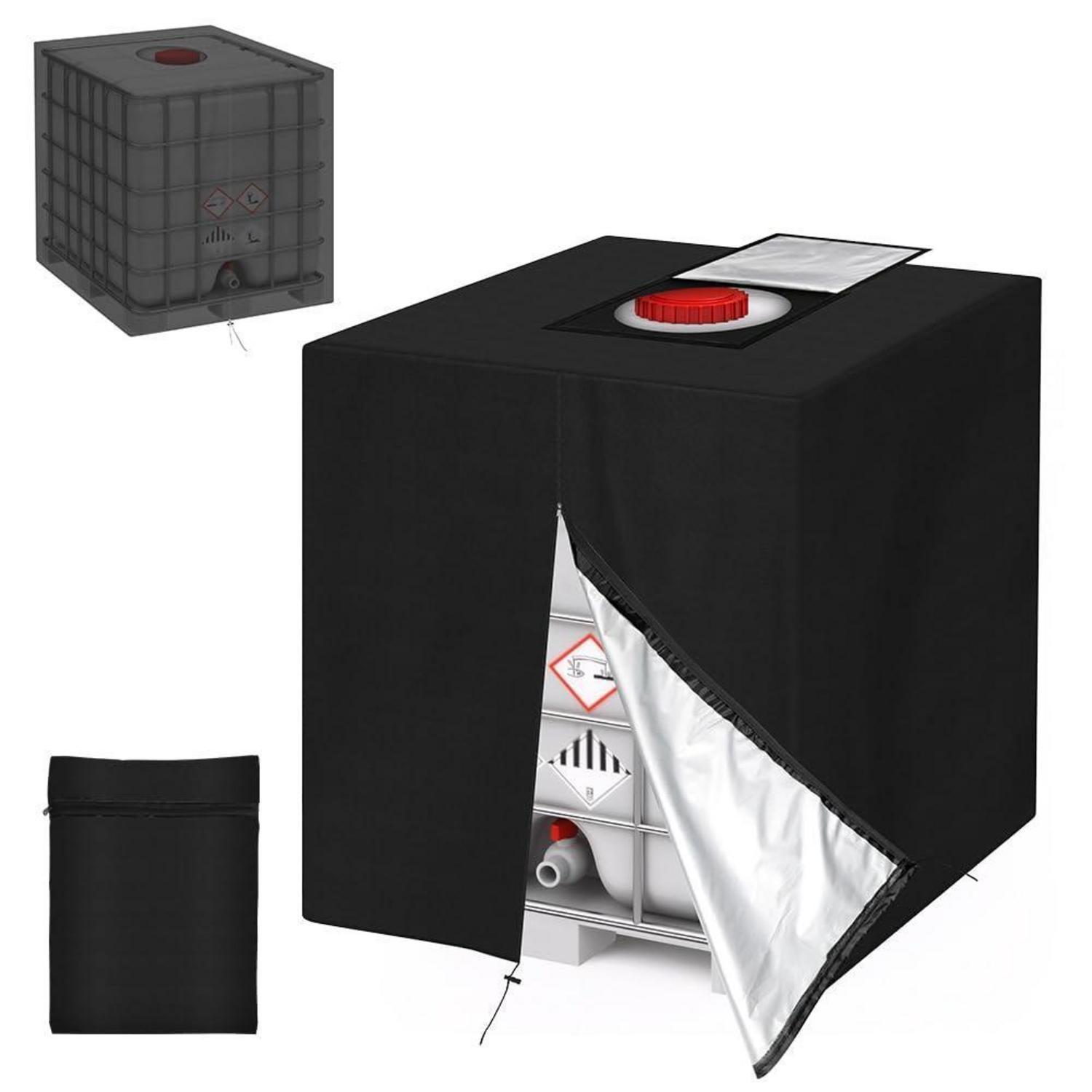 Ibc Tank Abdeckung 1000l Schwarz, Wasserdicht, Uv-schutz, Mit Reißverschluss