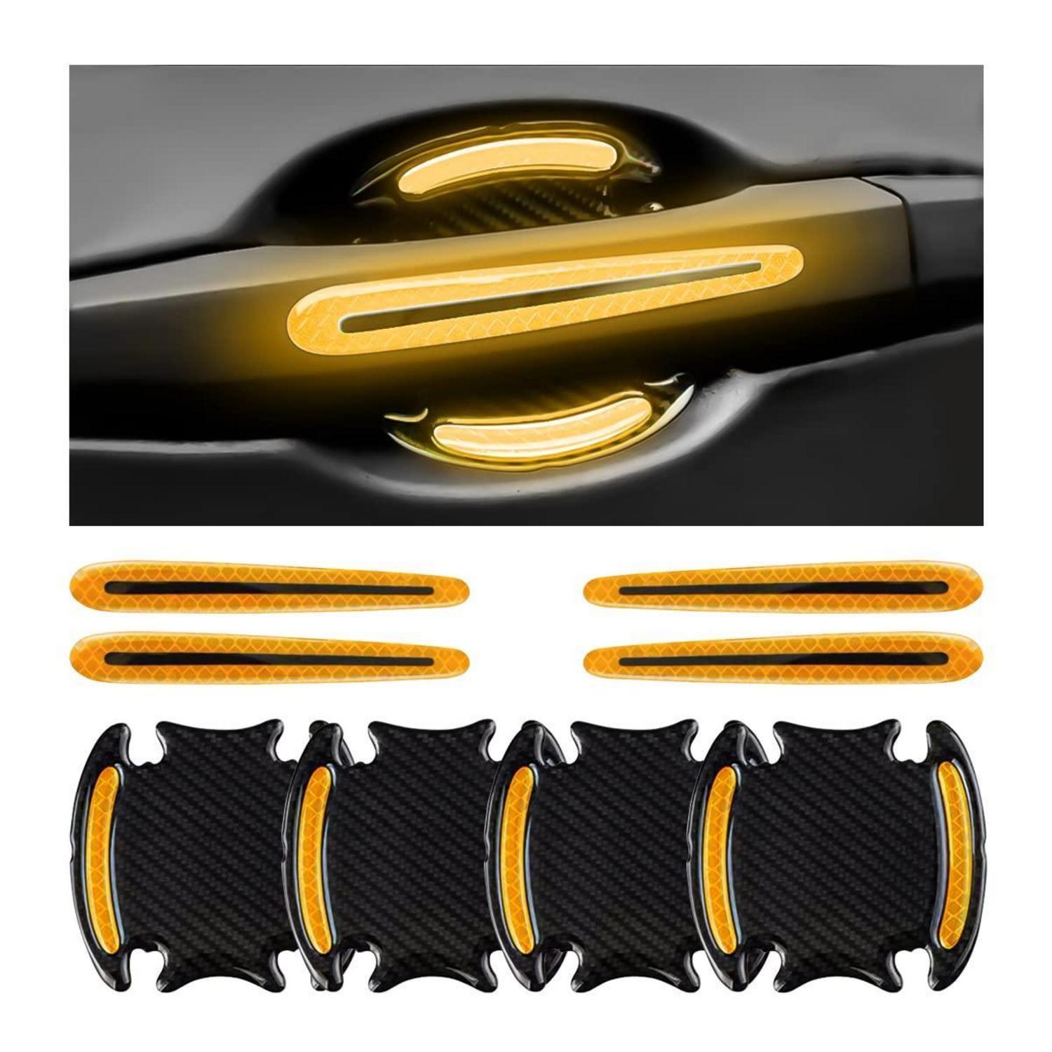 Autotürgriff Schutzfolie 8 Stück, Kratzschutz & Reflektor Gelb