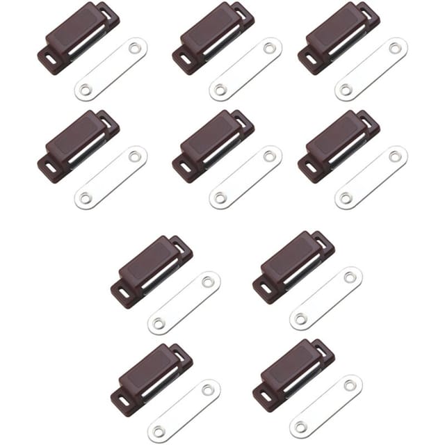 Kraftvoller Magnetverschluss - 4kg Haltekraft - 10er Pack - Braun - Türmagnet - Magnetverschluss - Schrankmagnet - Schranktürmagnet