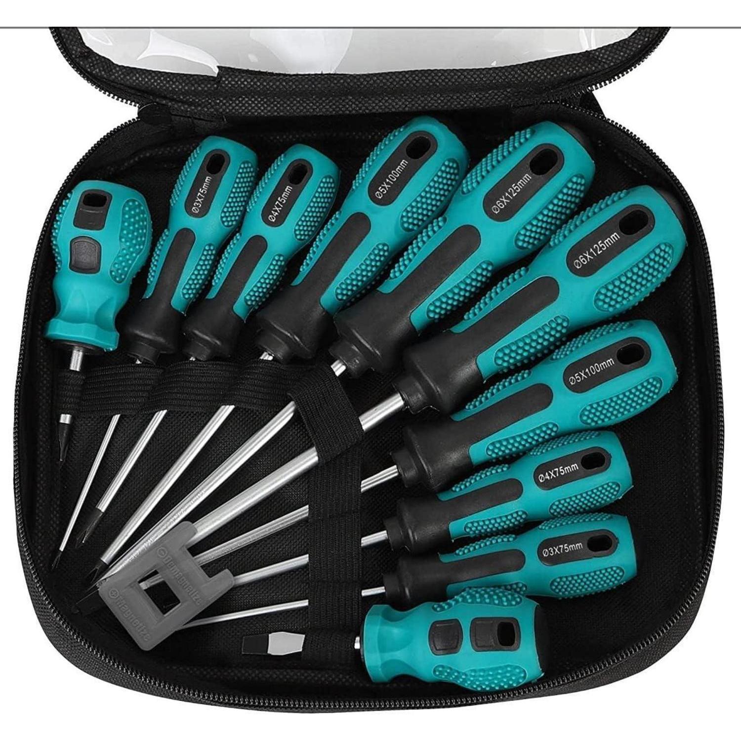Schraubendreher Set 10-teilig Mit Magnetspitze Und Werkzeugtasche