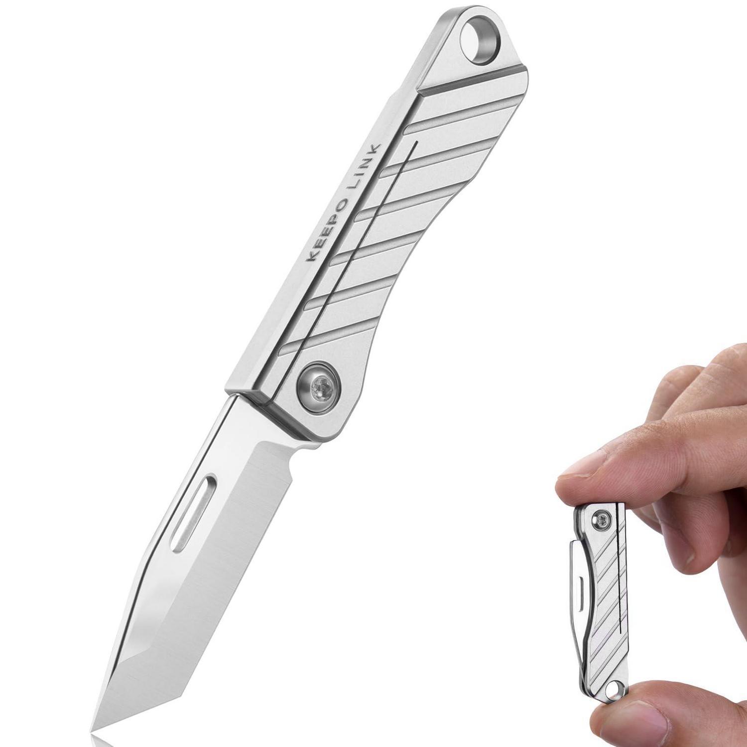 Mini-taschenmesser Aus Titan Mit Schlüsselanhänger, Rasierscharf, Edc Multitool Für Herren