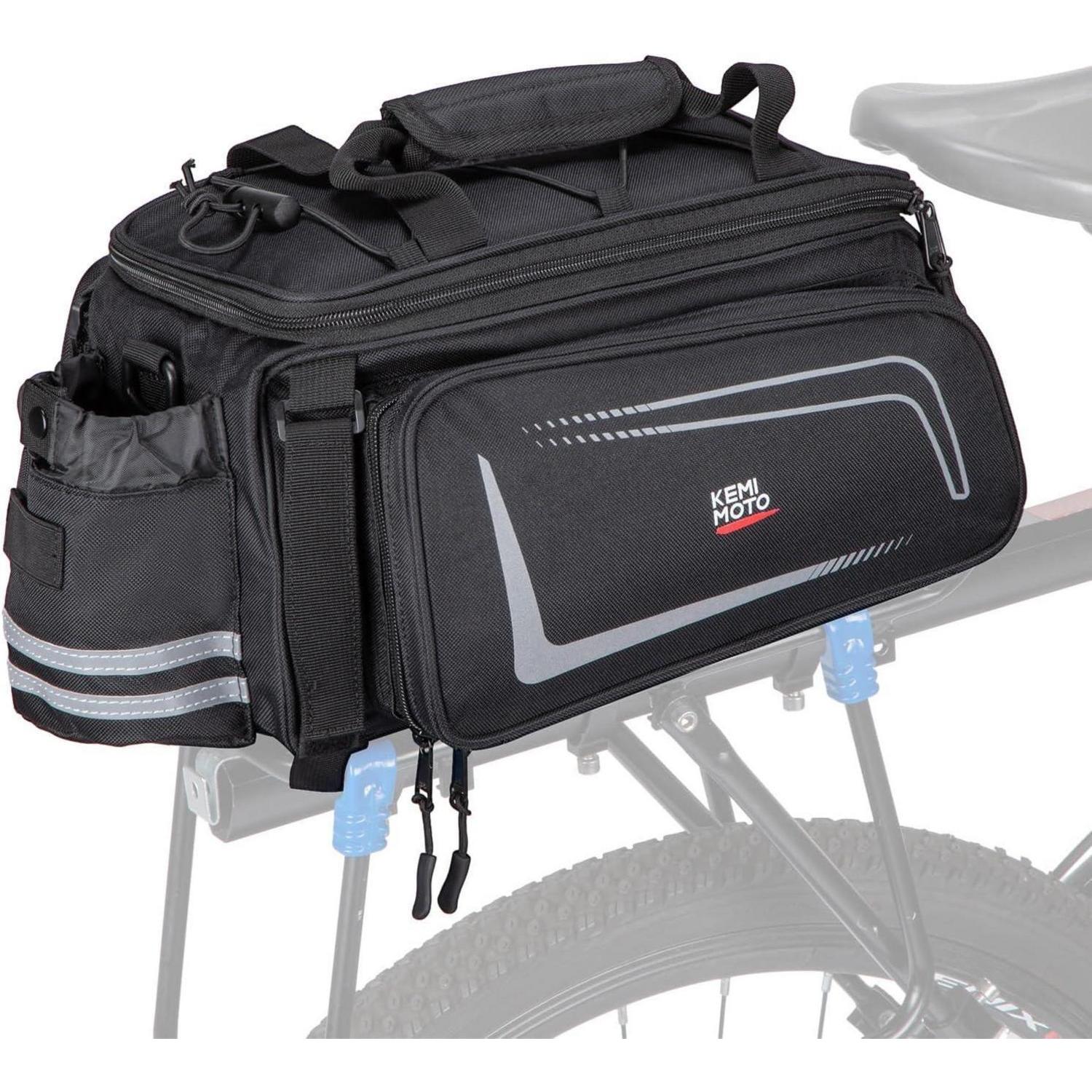 Fahrrad Gepäckträgertasche 9-15l Erweiterbar, Wasserabweisend, Mit Regenschutz Und Schultergurt